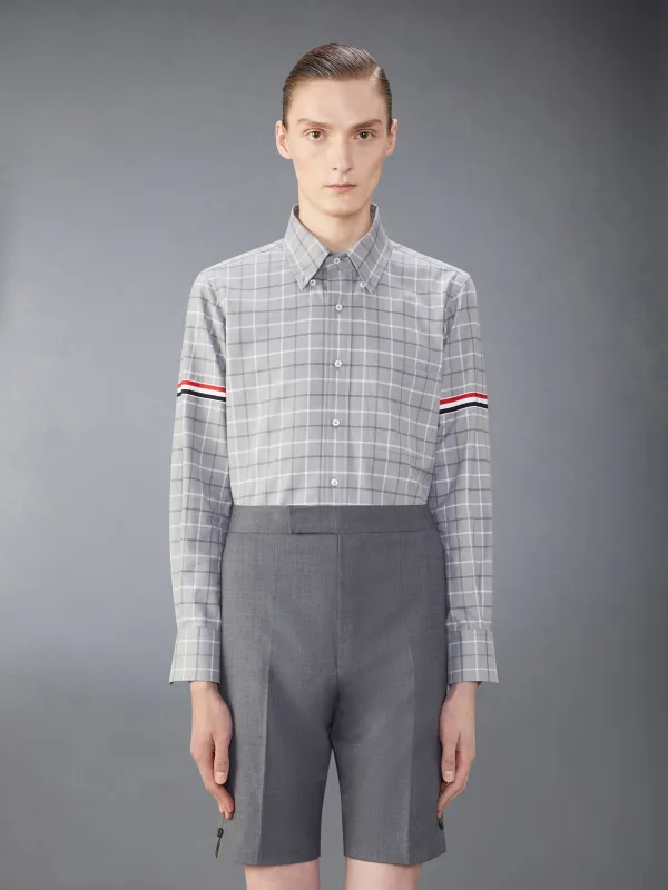 CHECK COTTON FLANNEL ARMBAND SHIRT made by Thom Browne
