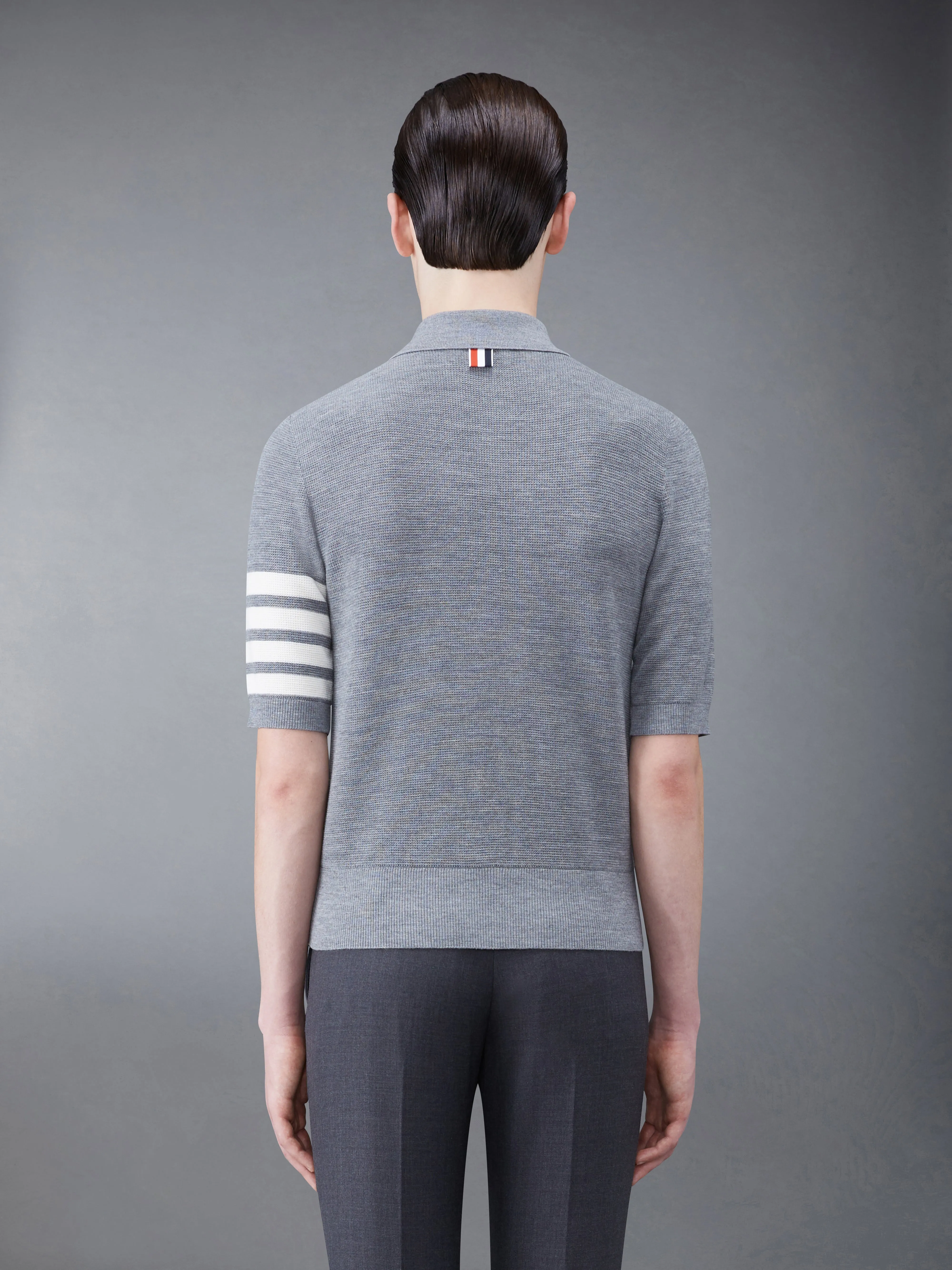 Fine Merino Waffle 4-Bar Short Sleeve Polo sold by Thom Browne product image thumbnail 2