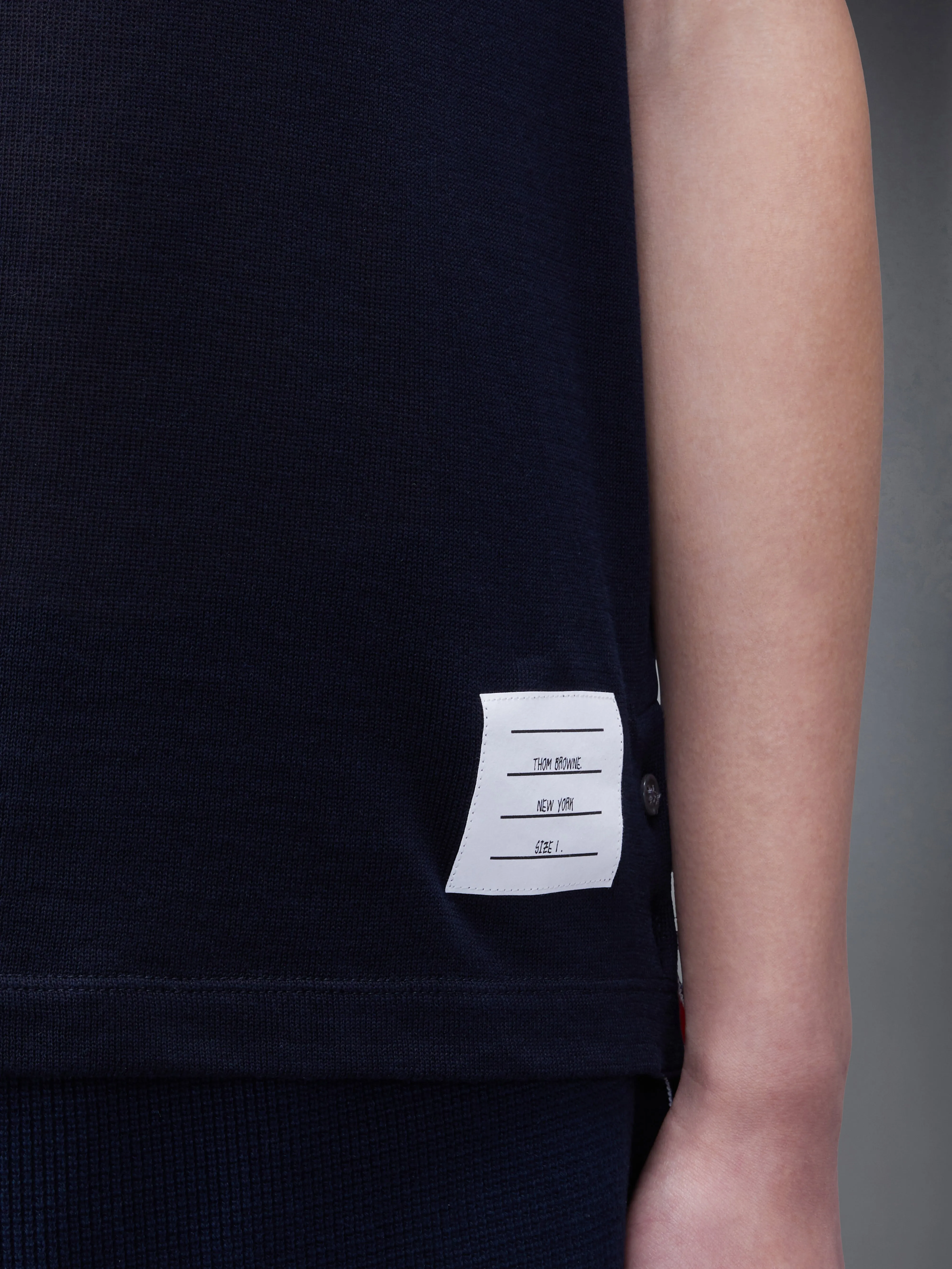 LIGHTWEIGHT COTTON SHORT SLEEVE STRIPED TEE sold by Thom Browne product image thumbnail 5