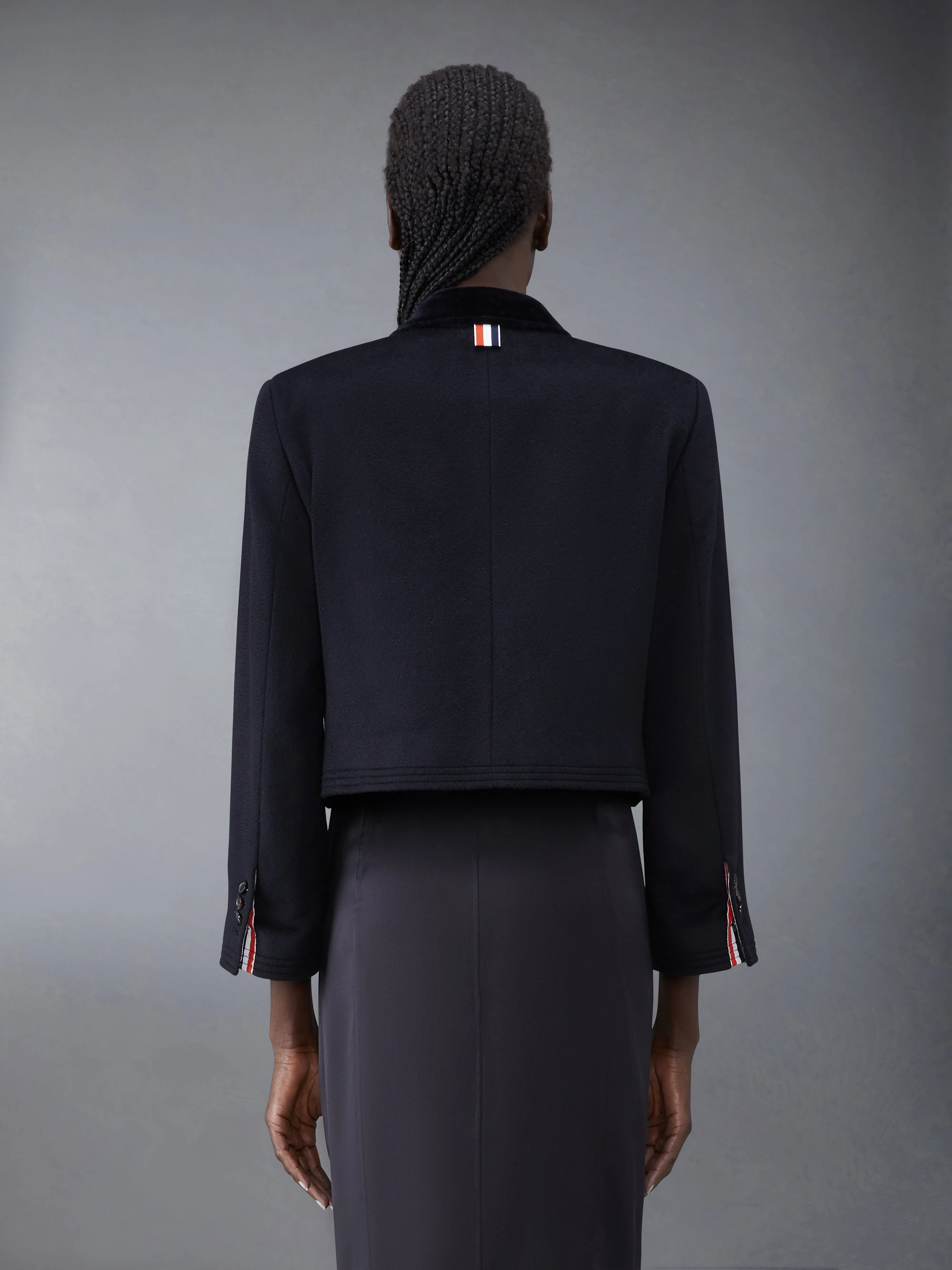 ZIBELINE COAT WEIGHT CASHMERE VELVET COLLAR CROPPED CHESTERFIELD COAT sold by Thom Browne product image thumbnail 2