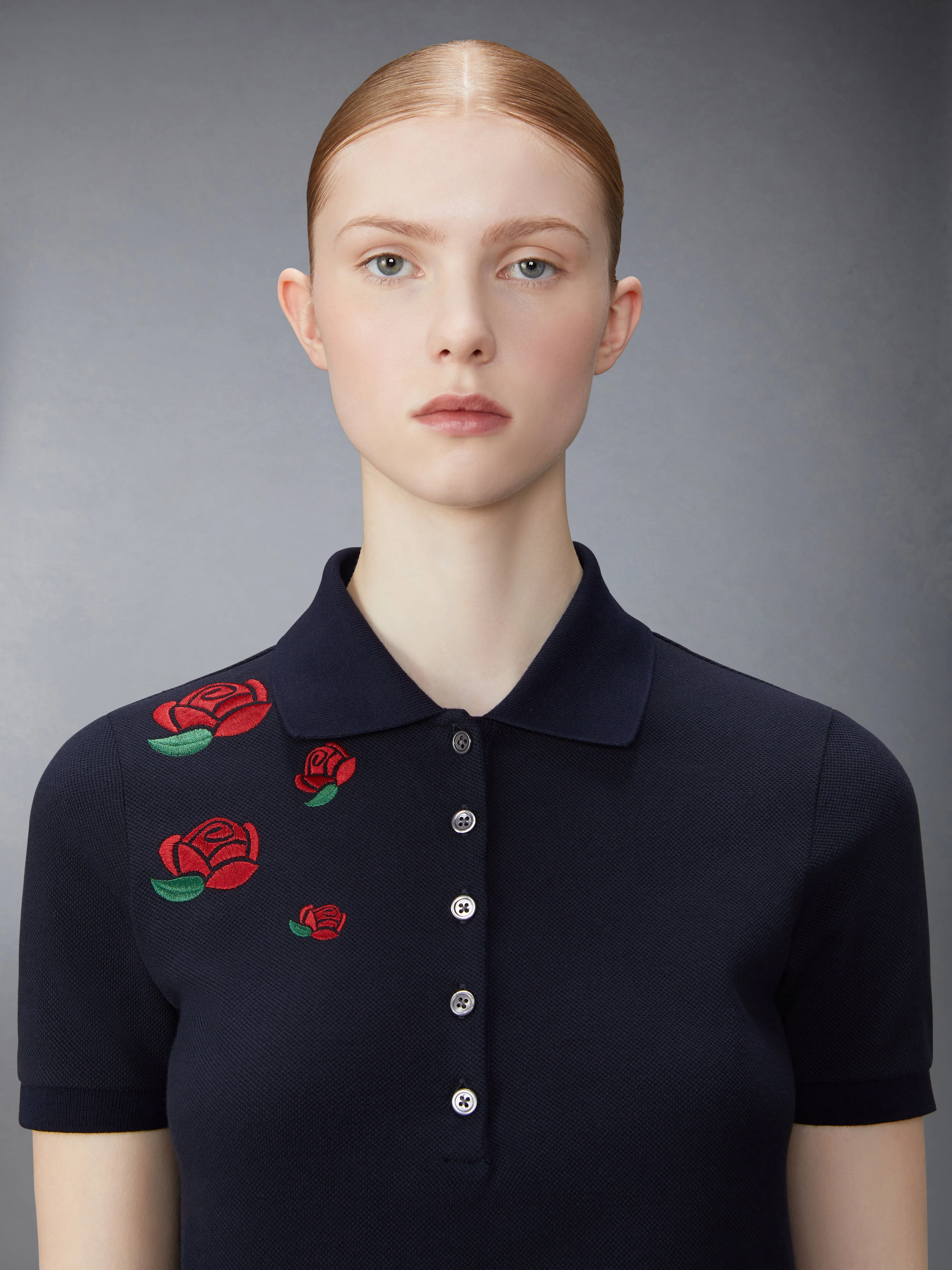 CLASSIC PIQUE HECTOR & ROSE RIB CUFF POLO sold by Thom Browne product image thumbnail 4