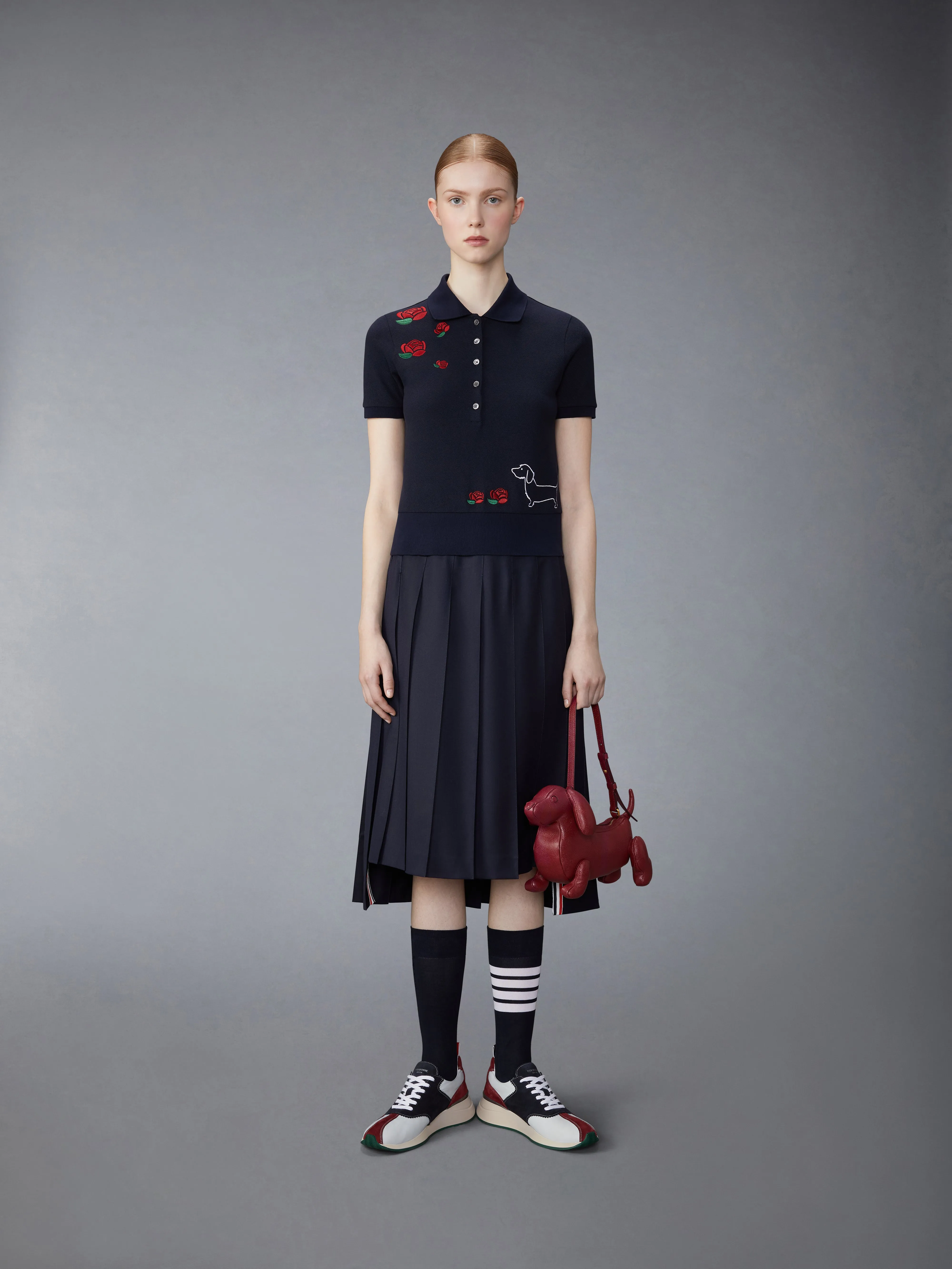 CLASSIC PIQUE HECTOR & ROSE RIB CUFF POLO sold by Thom Browne product image thumbnail 3