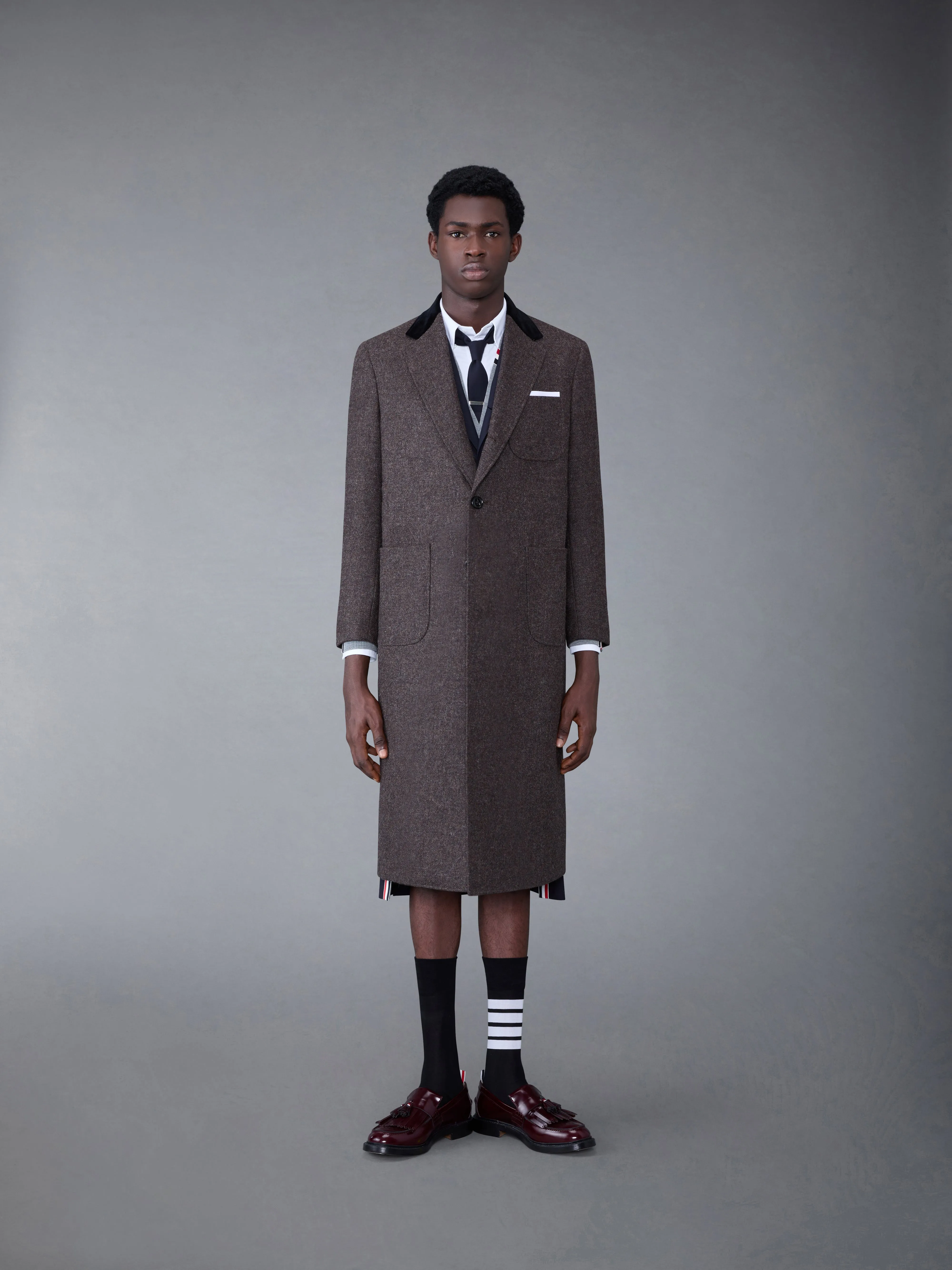 Shetland Elongated Sack Overcoat sold by Thom Browne