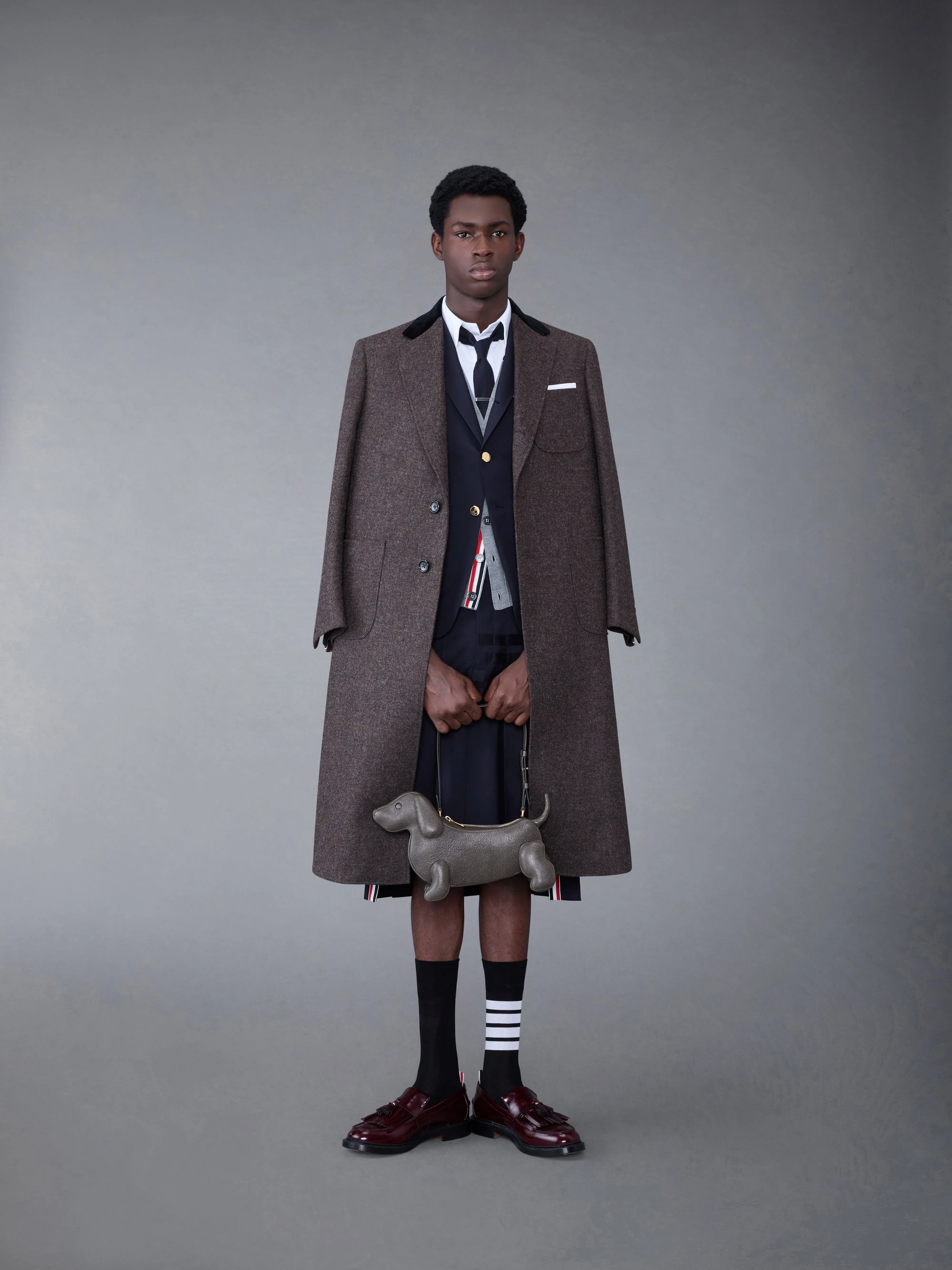 Shetland Elongated Sack Overcoat sold by Thom Browne product image thumbnail 3