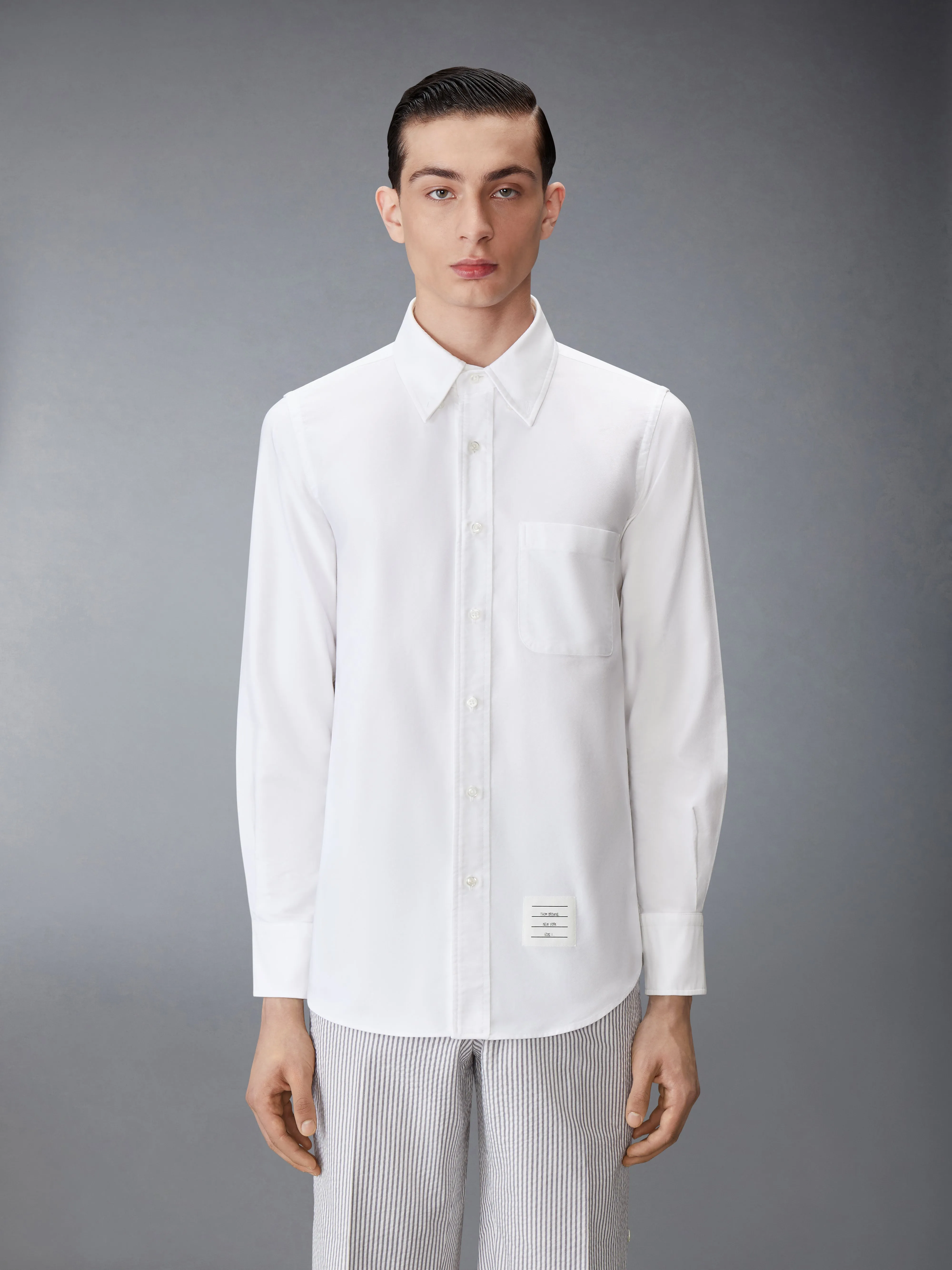 SOLID OXFORD STRAIGHT FIT SHIRT sold by Thom Browne product image thumbnail 2