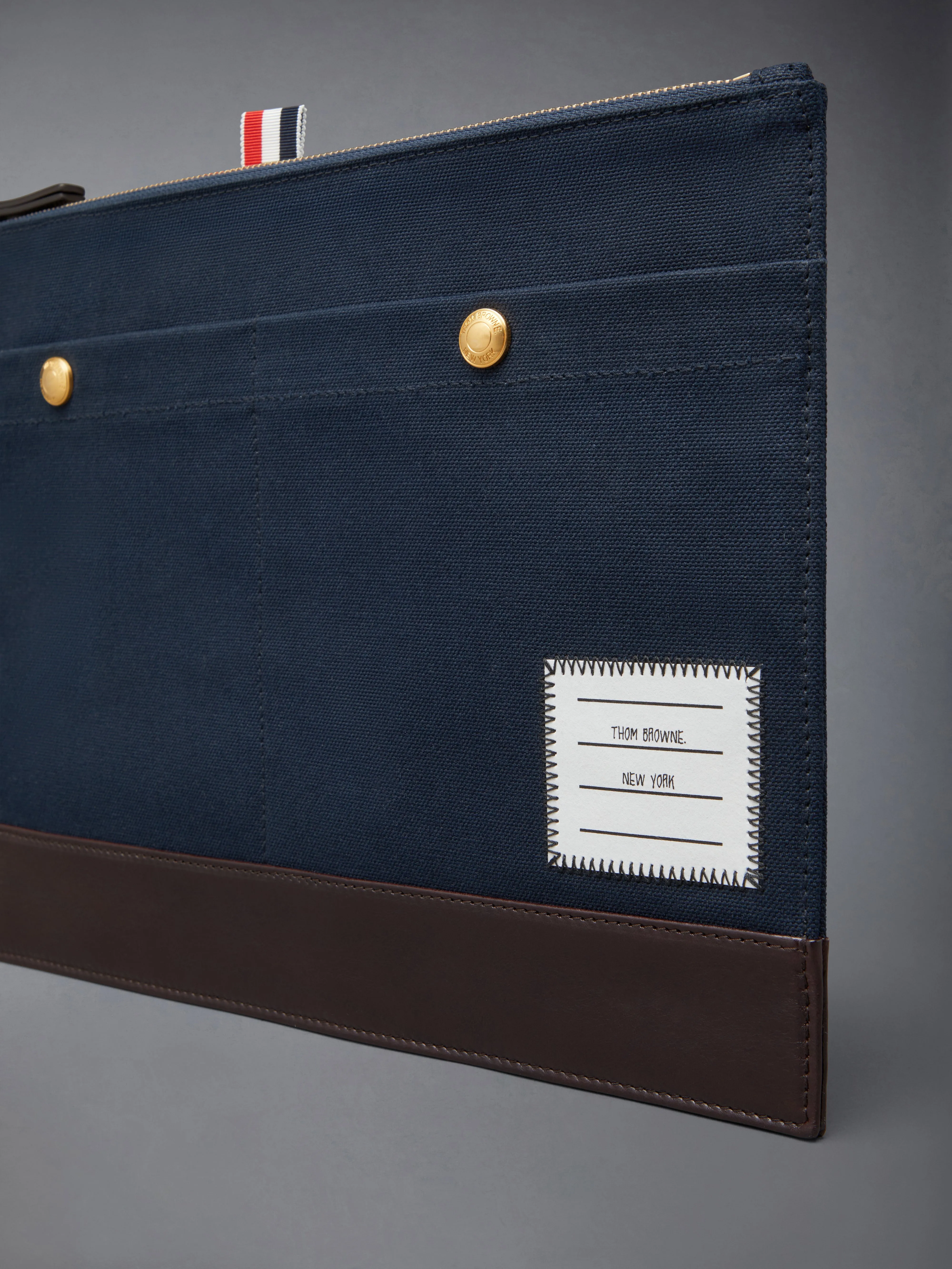 COTTON CANVAS SNAP POCKET POUCH sold by Thom Browne product image thumbnail 4