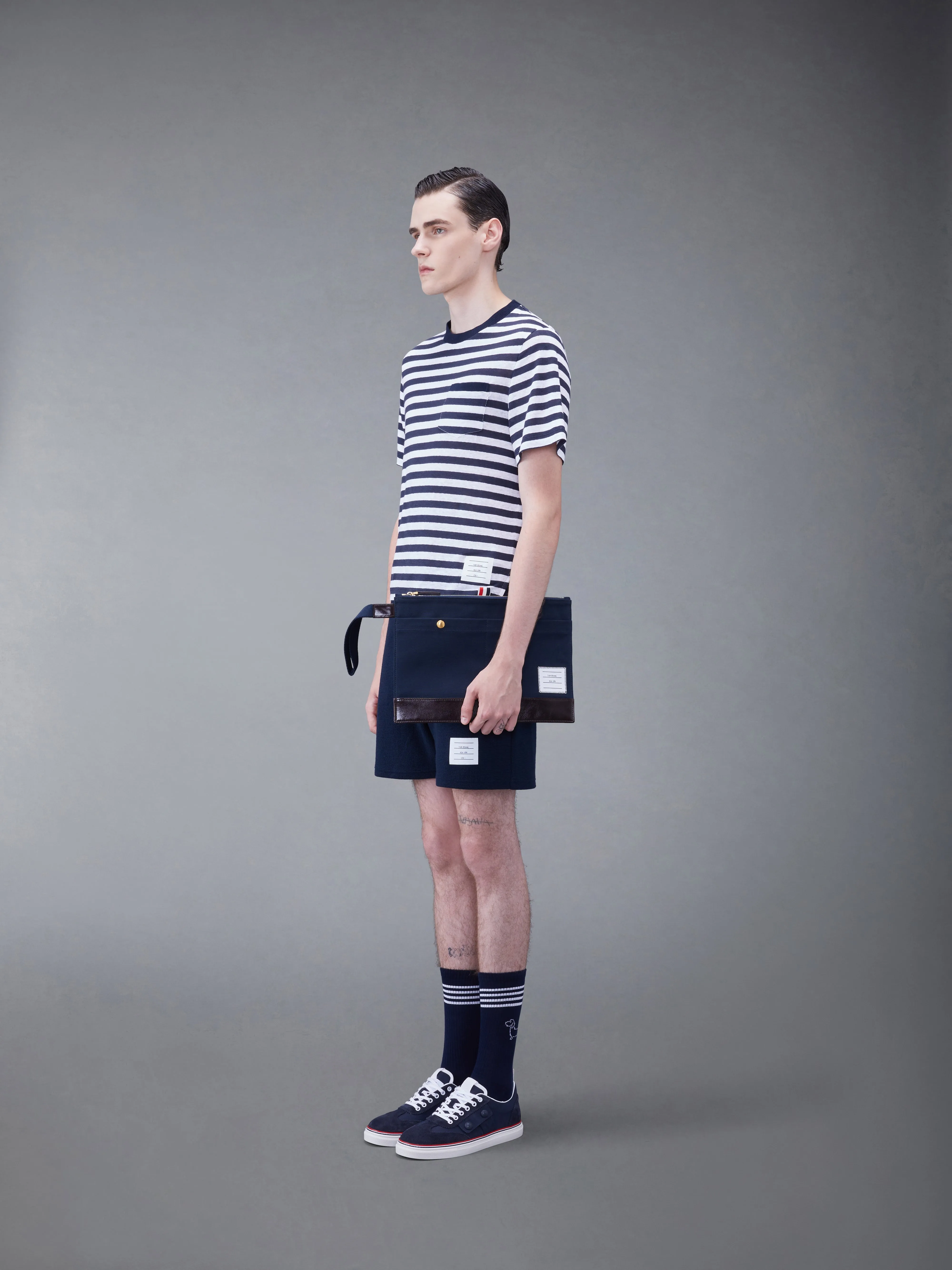 COTTON CANVAS SNAP POCKET POUCH sold by Thom Browne product image thumbnail 3