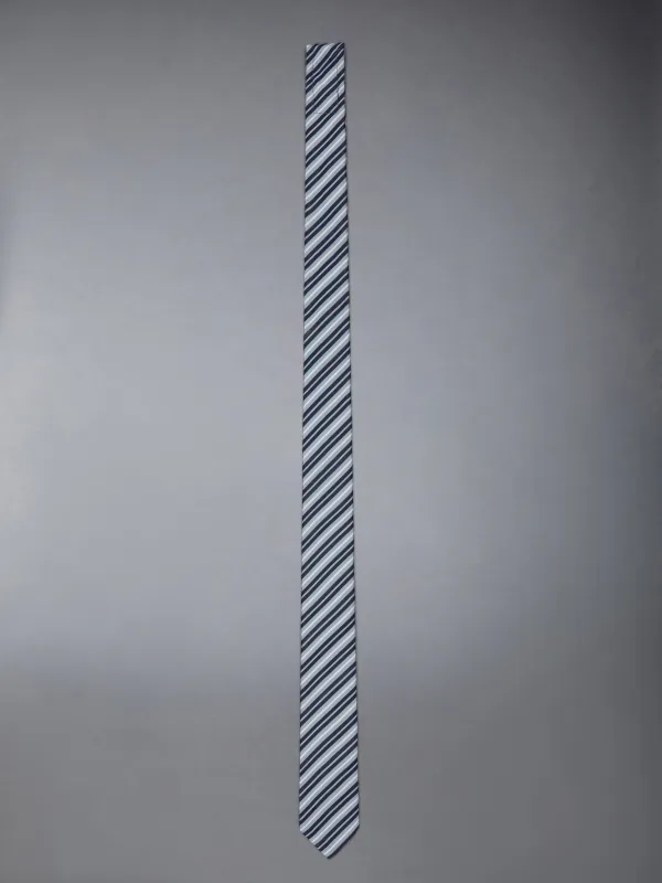 SILK COTTON MID STRIPE 4-BAR CLASSIC TIE sold by Thom Browne