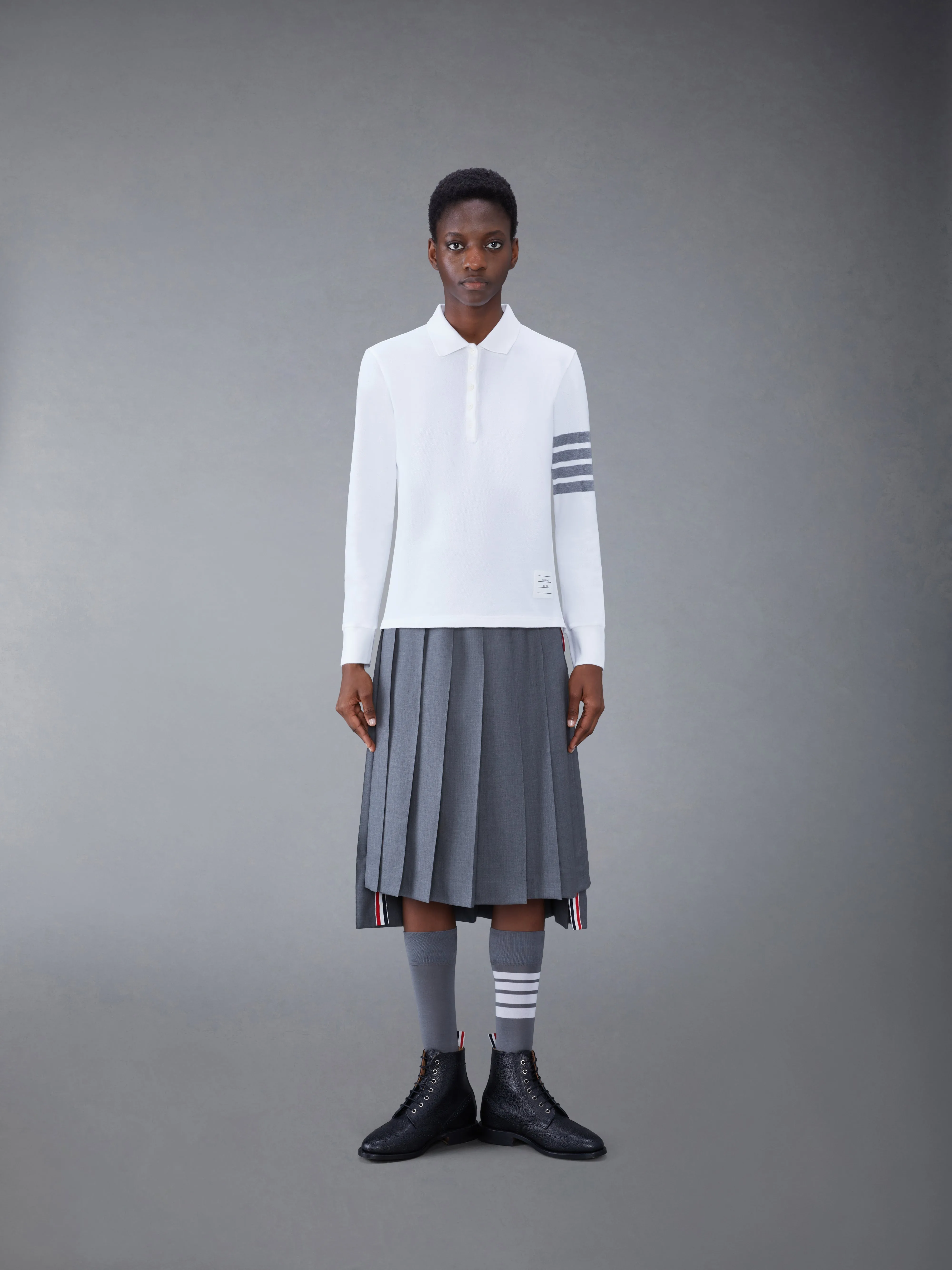 Classic Pique 2003 4-Bar Long Sleeve Polo sold by Thom Browne product image thumbnail 3