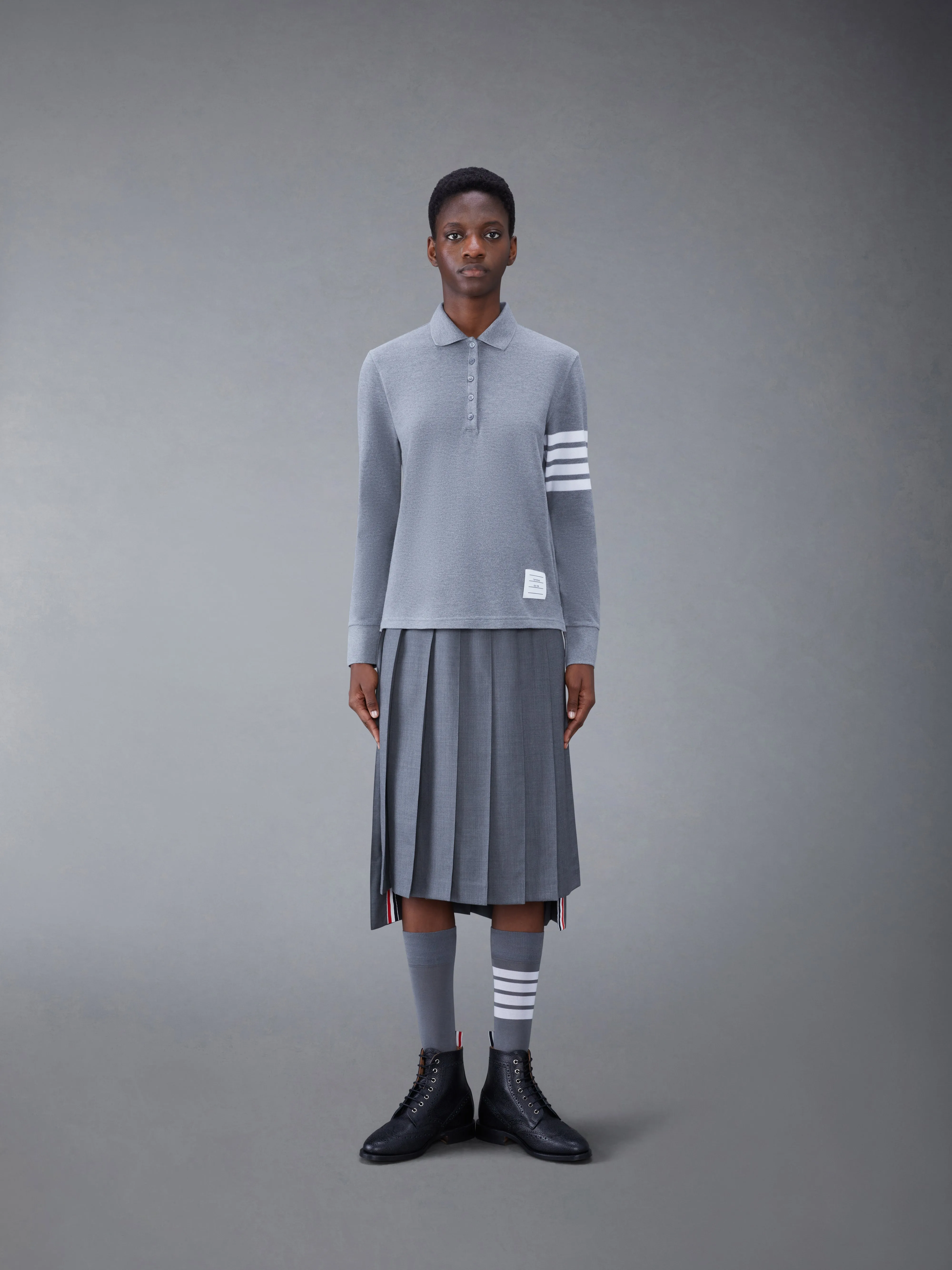 Classic Pique 2003 4-Bar Long Sleeve Polo sold by Thom Browne product image thumbnail 3