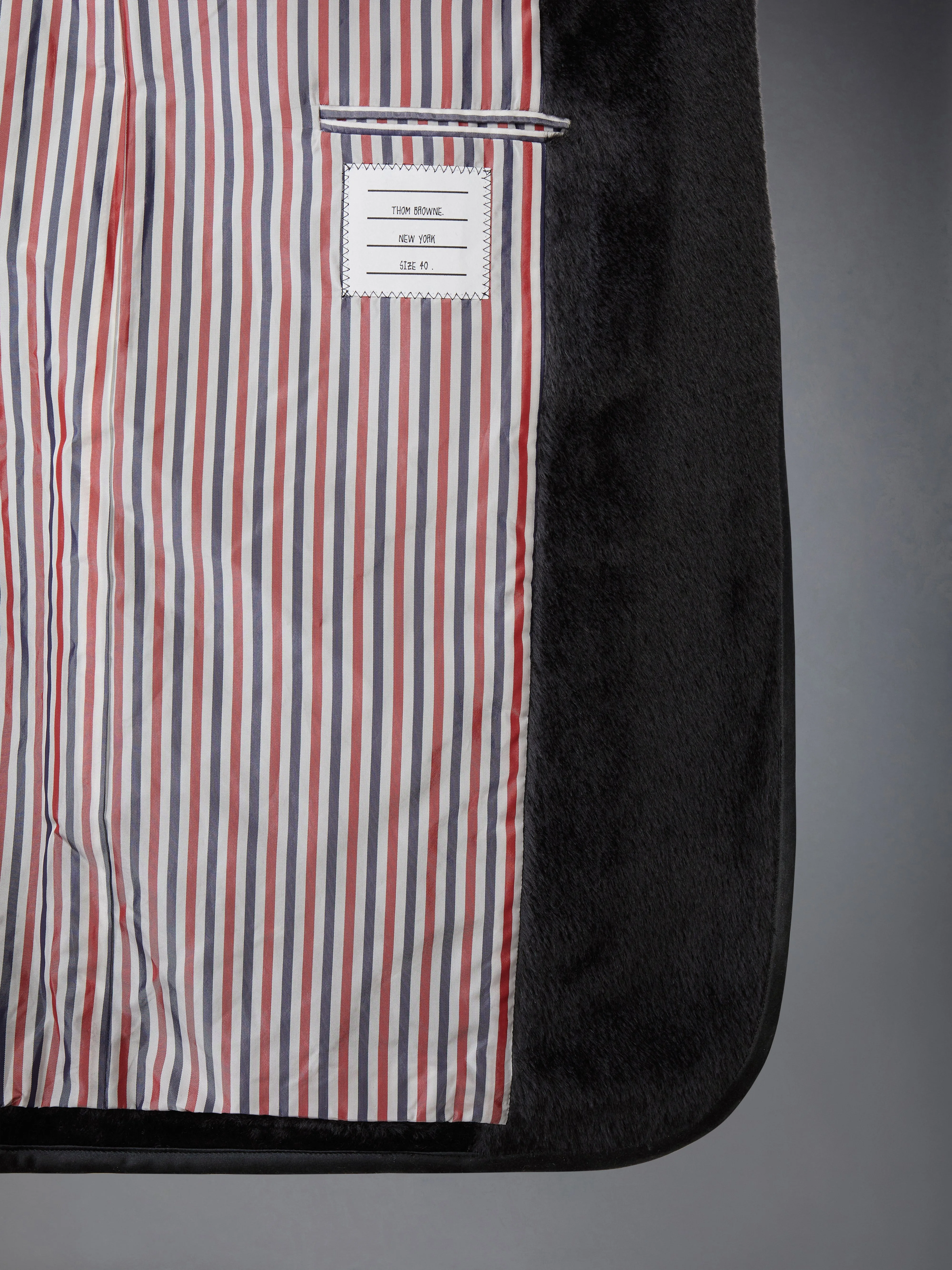 BRUSHED ALPACA WOOL SATIN TIPPING SOFT SHOULDER OVERCOAT sold by Thom Browne product image thumbnail 2