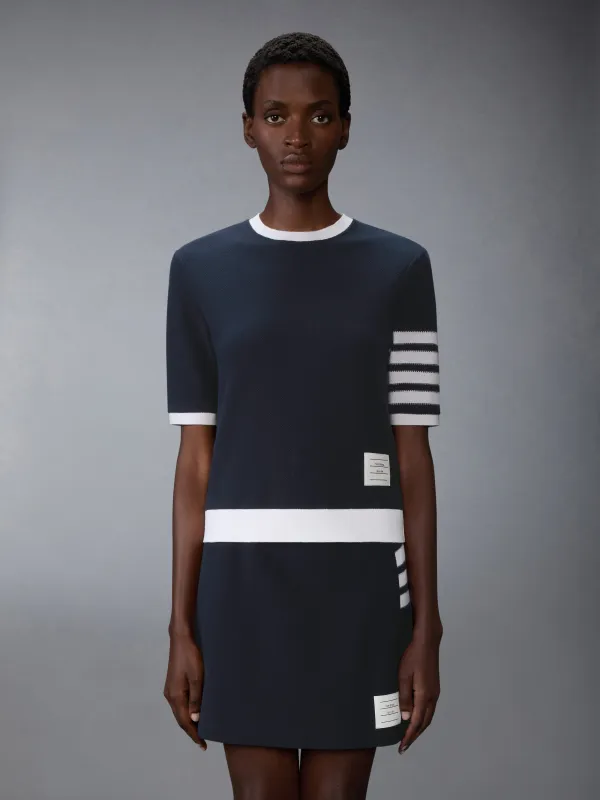 TEXTURED COTTON PIQUE 4-BAR TEE sold by Thom Browne