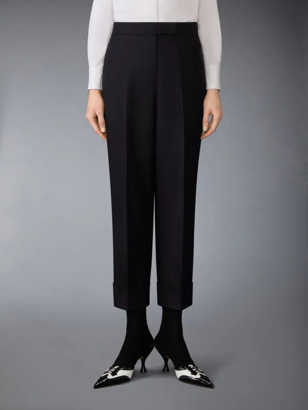 SUPER 120'S WOOL TWILL TUXEDO STRIPE TROUSER sold by Thom Browne