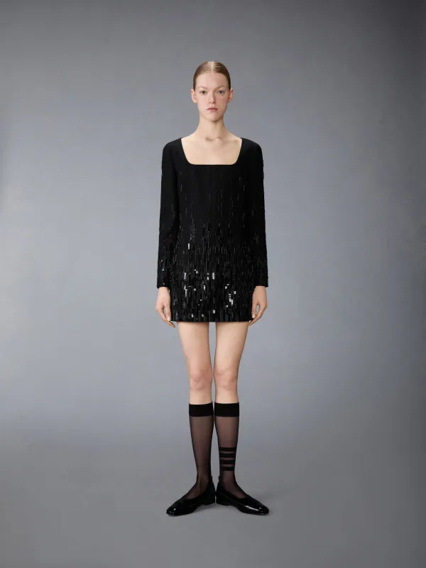 DEGRADE EMBROIDERED MINI SACK DRESS made by Thom Browne