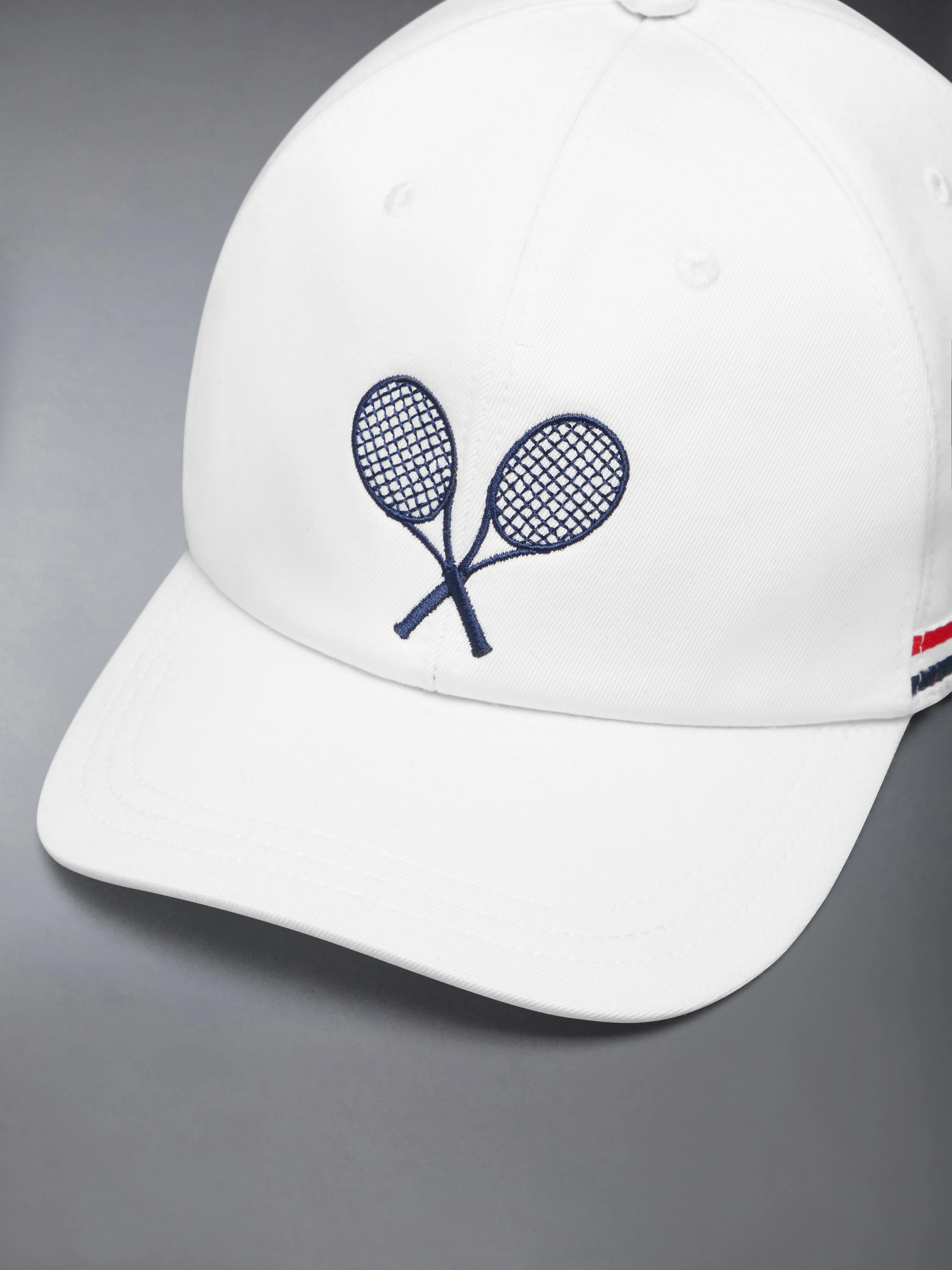 COTTON TWILL TENNIS RACQUET EMBROIDERY BASEBALL CAP sold by Thom Browne product image thumbnail 5