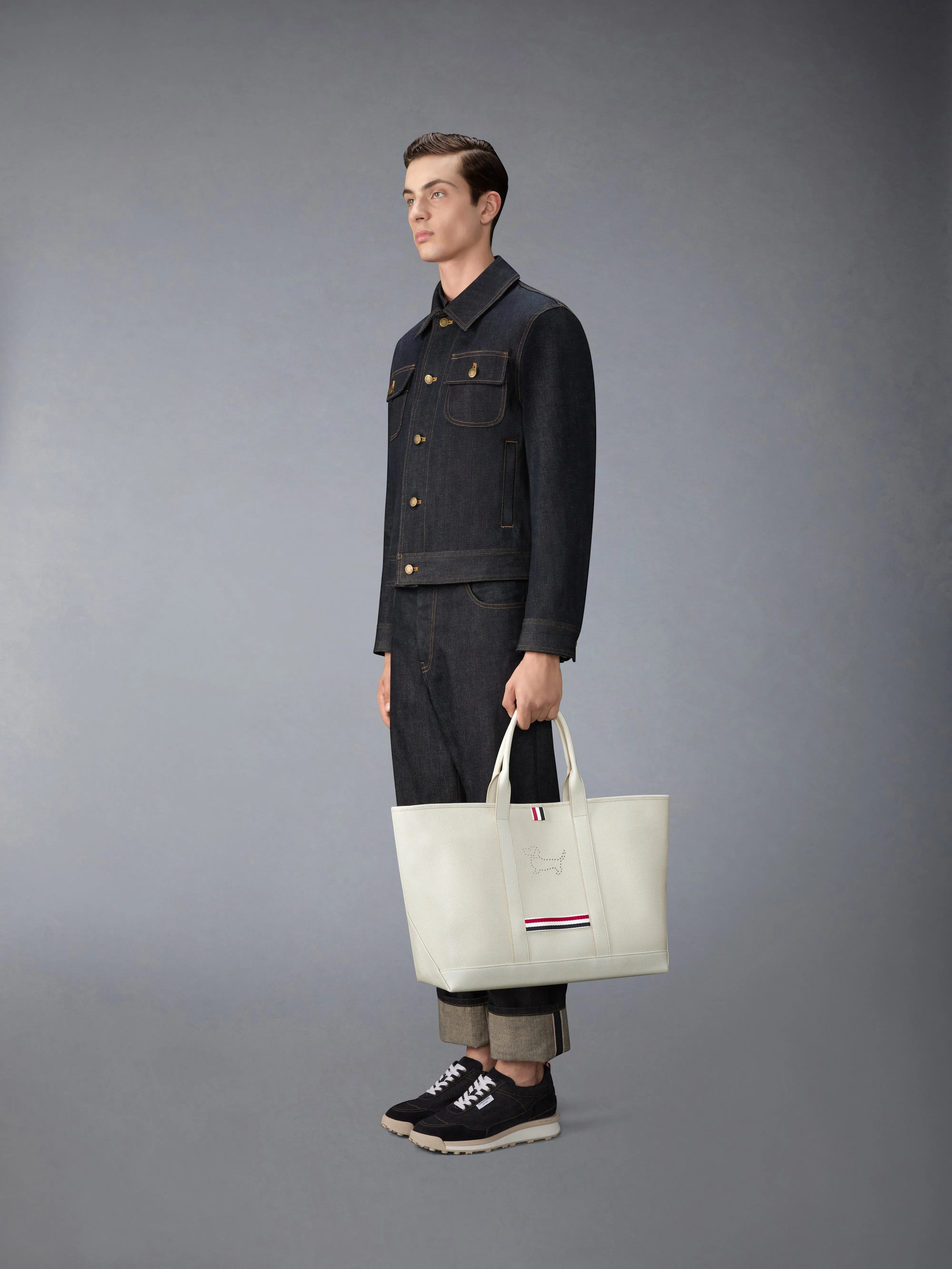 PEBBLE GRAIN HECTOR MEDIUM TOOL TOTE sold by Thom Browne product image thumbnail 4