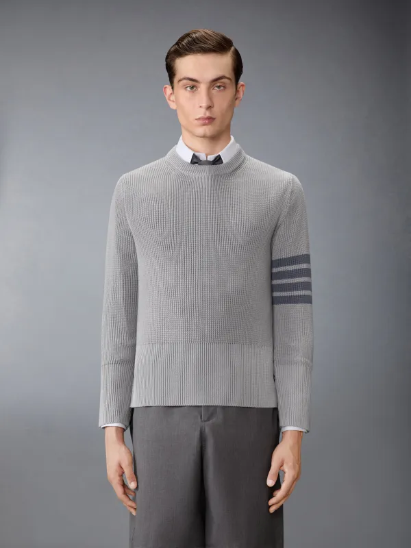 COTTON CARDIGAN STITCH 4-BAR PULLOVER sold by Thom Browne
