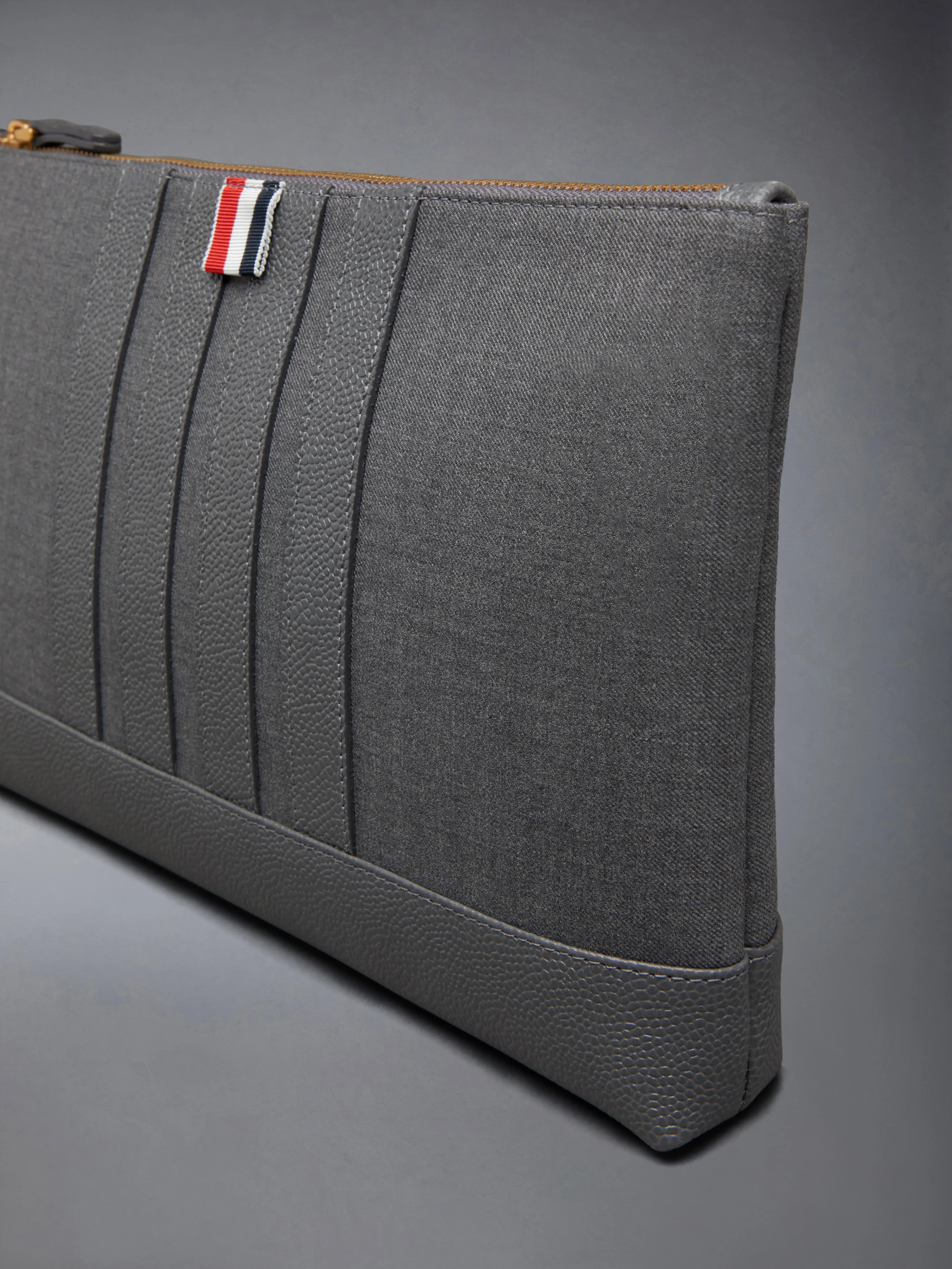 WOOL 4-BAR LARGE POUCH sold by Thom Browne product image thumbnail 4