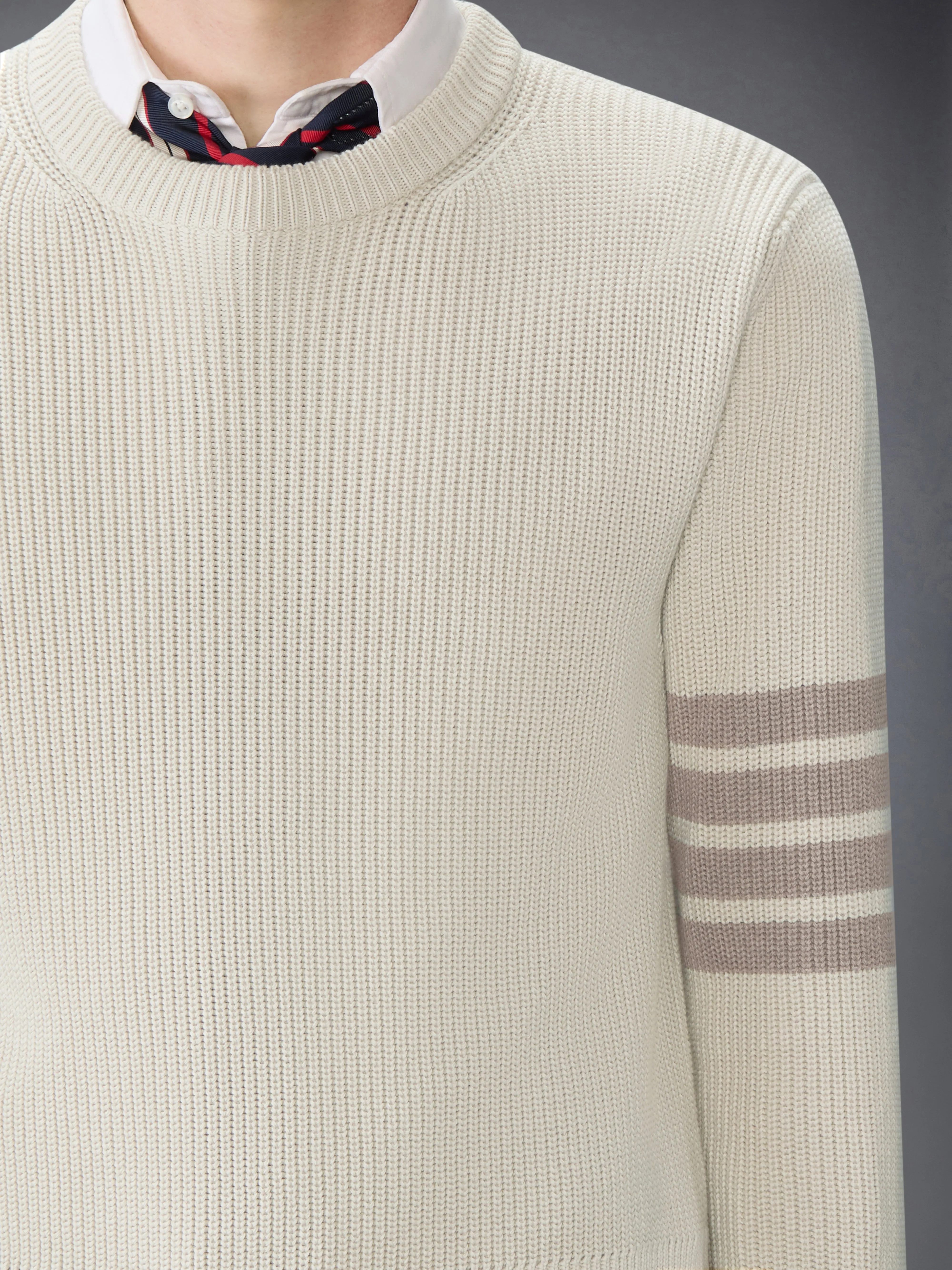 COTTON CARDIGAN STITCH 4-BAR PULLOVER sold by Thom Browne product image thumbnail 5