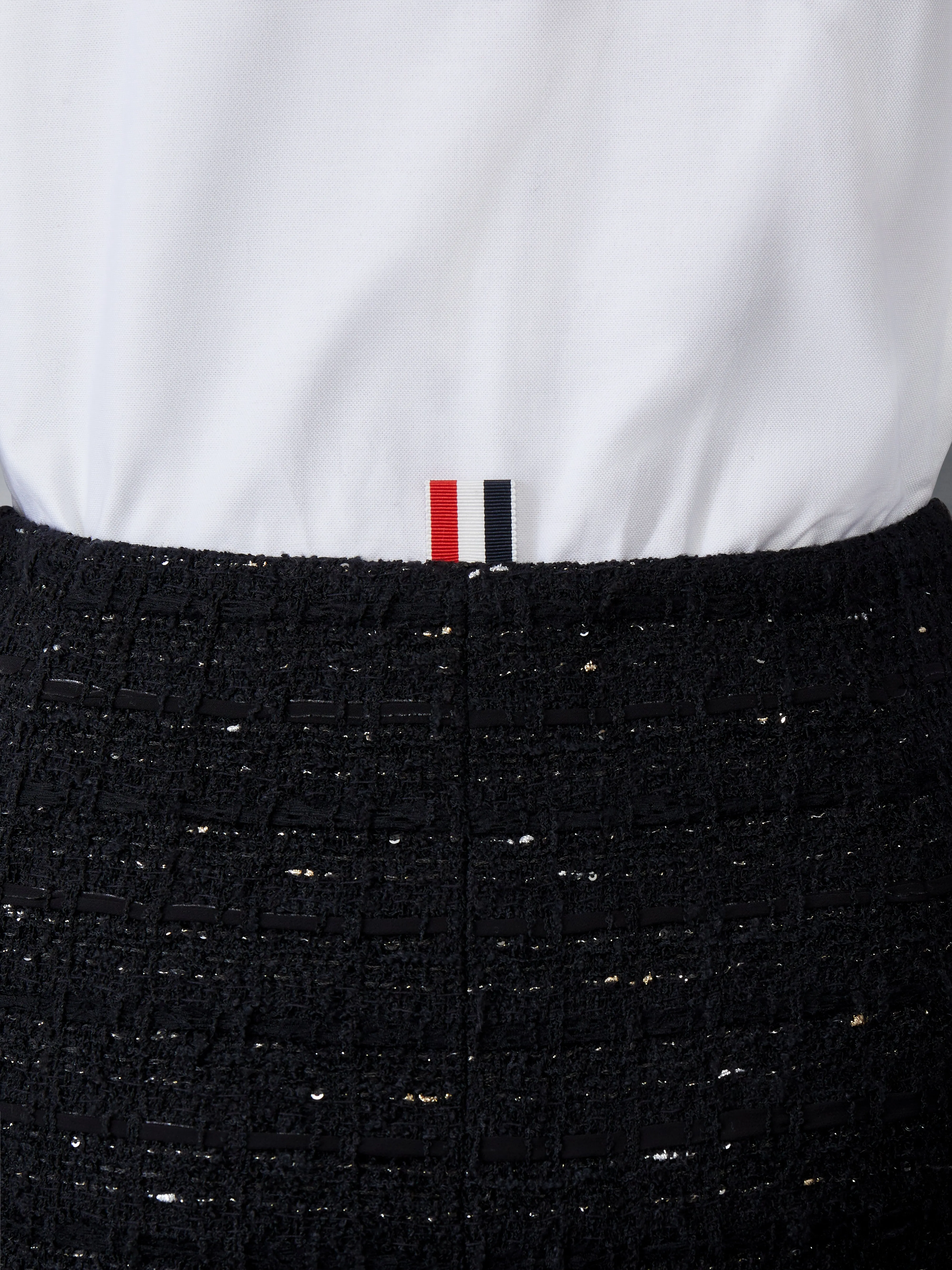 ORGANZA RIBBON TWEED LOW RISE MAXI HOBBLE SKIRT sold by Thom Browne product image thumbnail 4