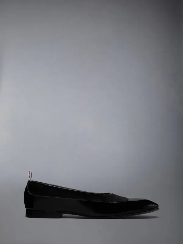 SOFT PATENT CALF SUEDE OPERA BALLERINA made by Thom Browne
