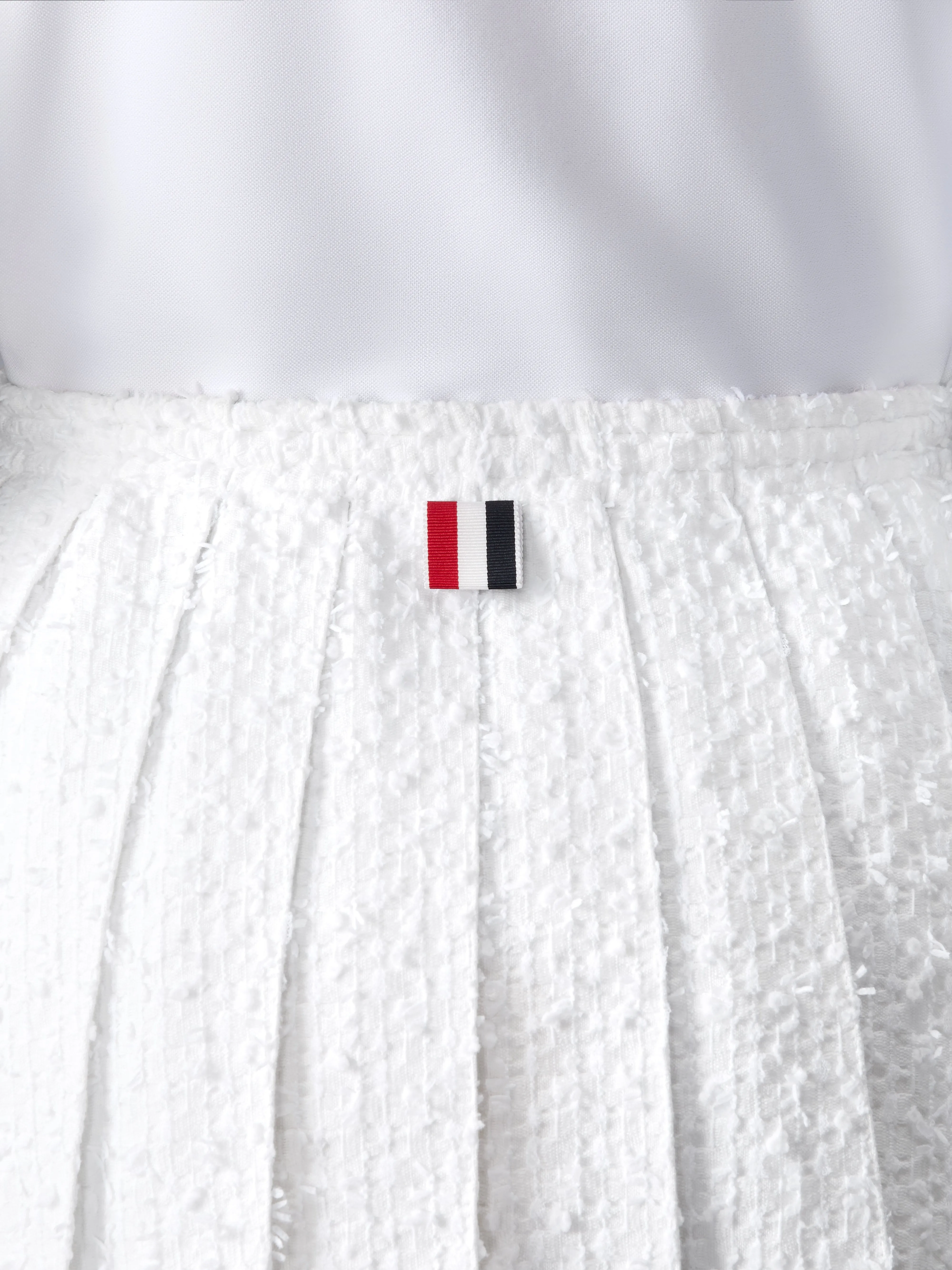 EYELASH TWEED DRAWSTRING PLEATED MINI SKIRT sold by Thom Browne product image thumbnail 5