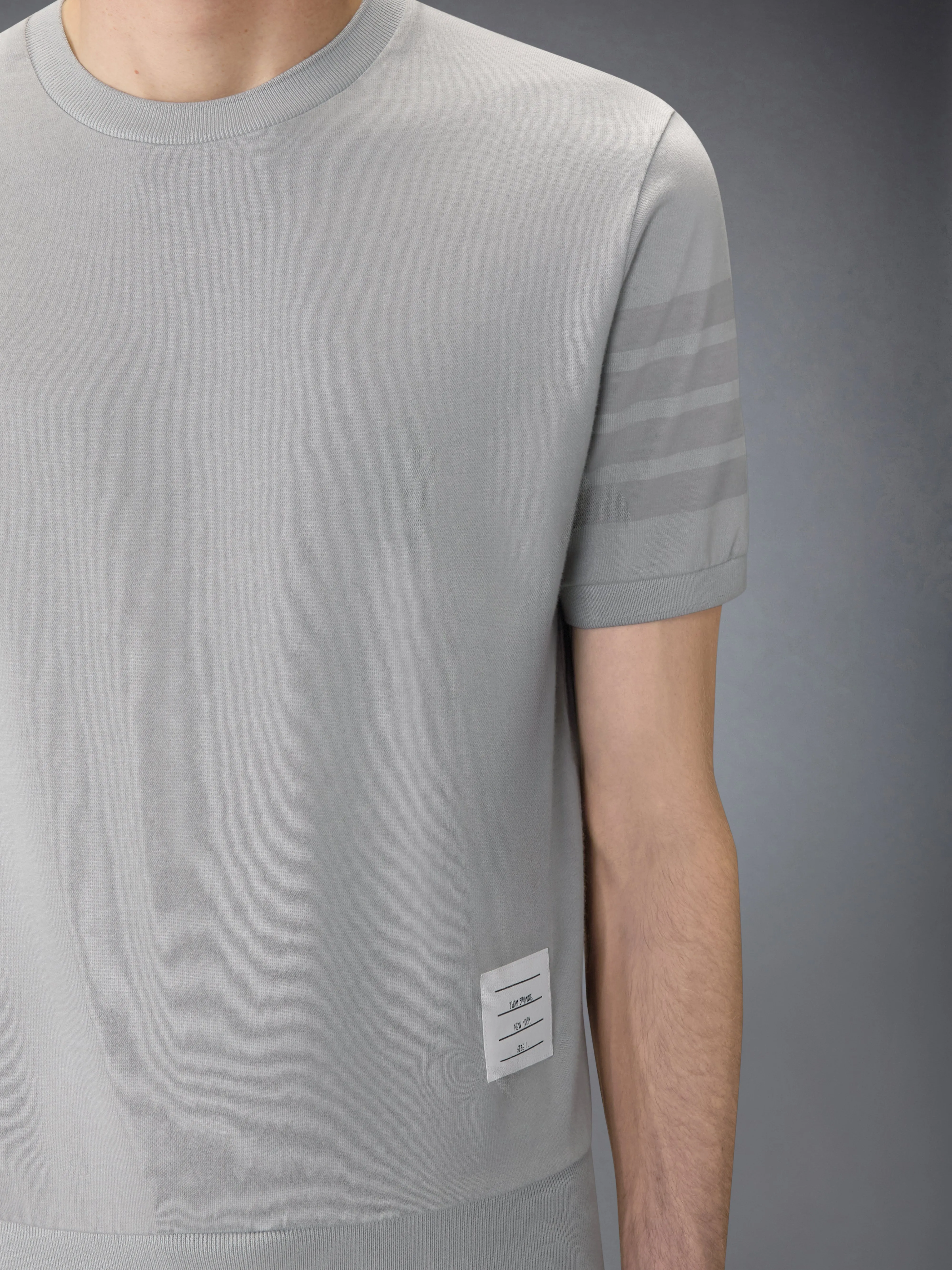 COTTON JERSEY 4-BAR TEE sold by Thom Browne product image thumbnail 5