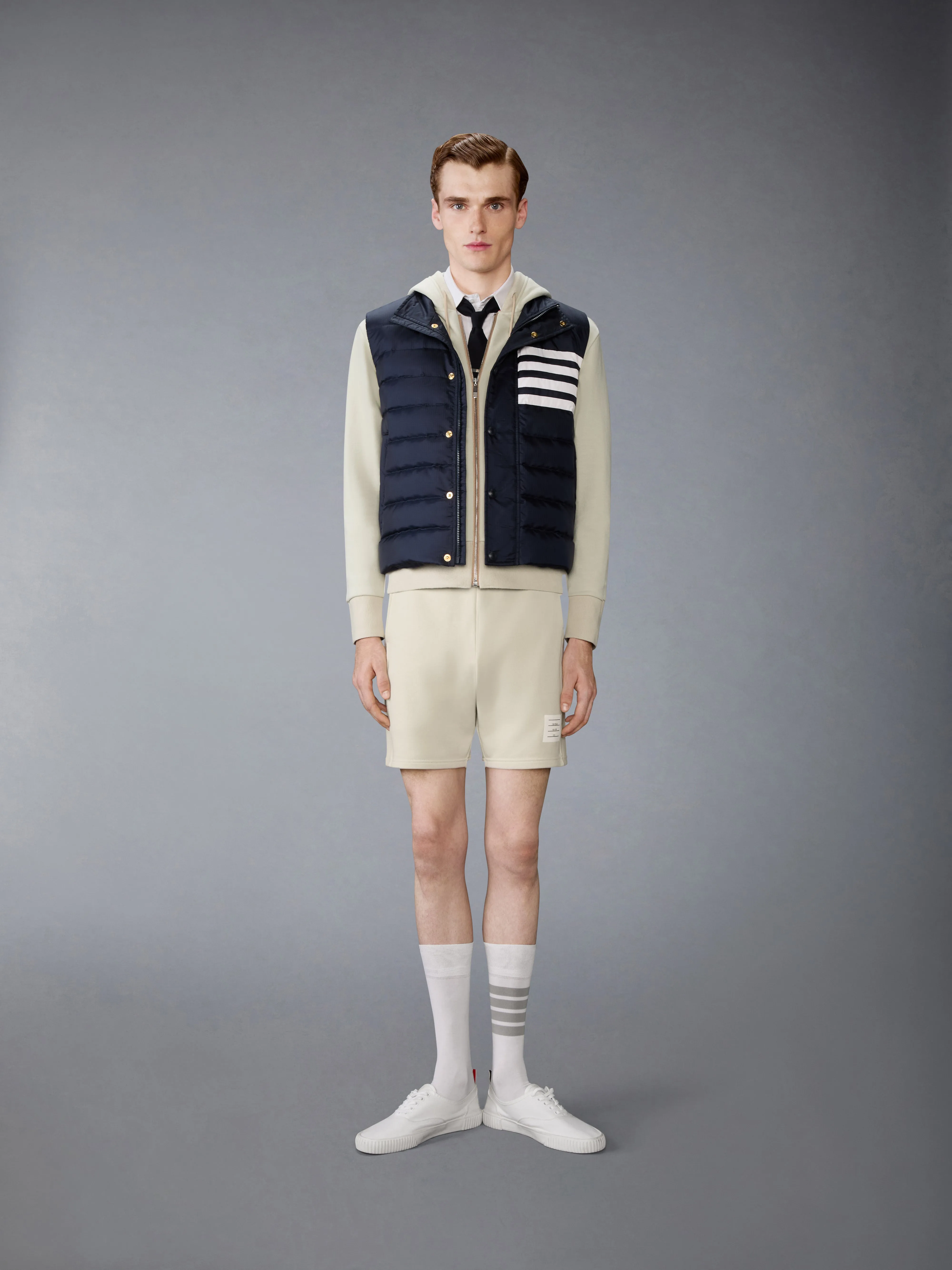 SOLID LOOPBACK JERSEY 4-BAR SWEATSHORTS sold by Thom Browne product image thumbnail 3