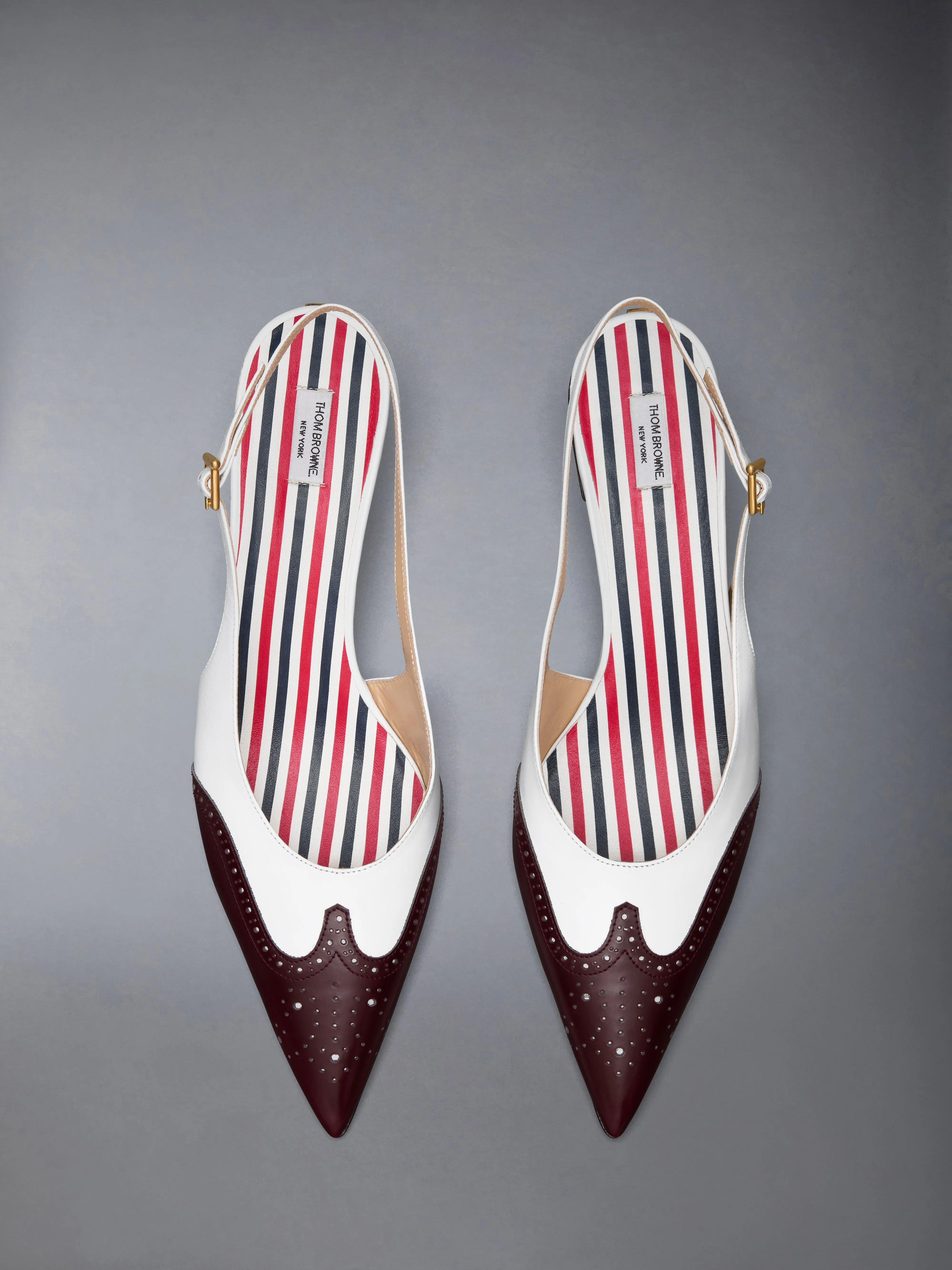 SOFT SPAZZOLATO SHINY CALF WINGTIP SLINGBACK 50MM sold by Thom Browne product image thumbnail 5
