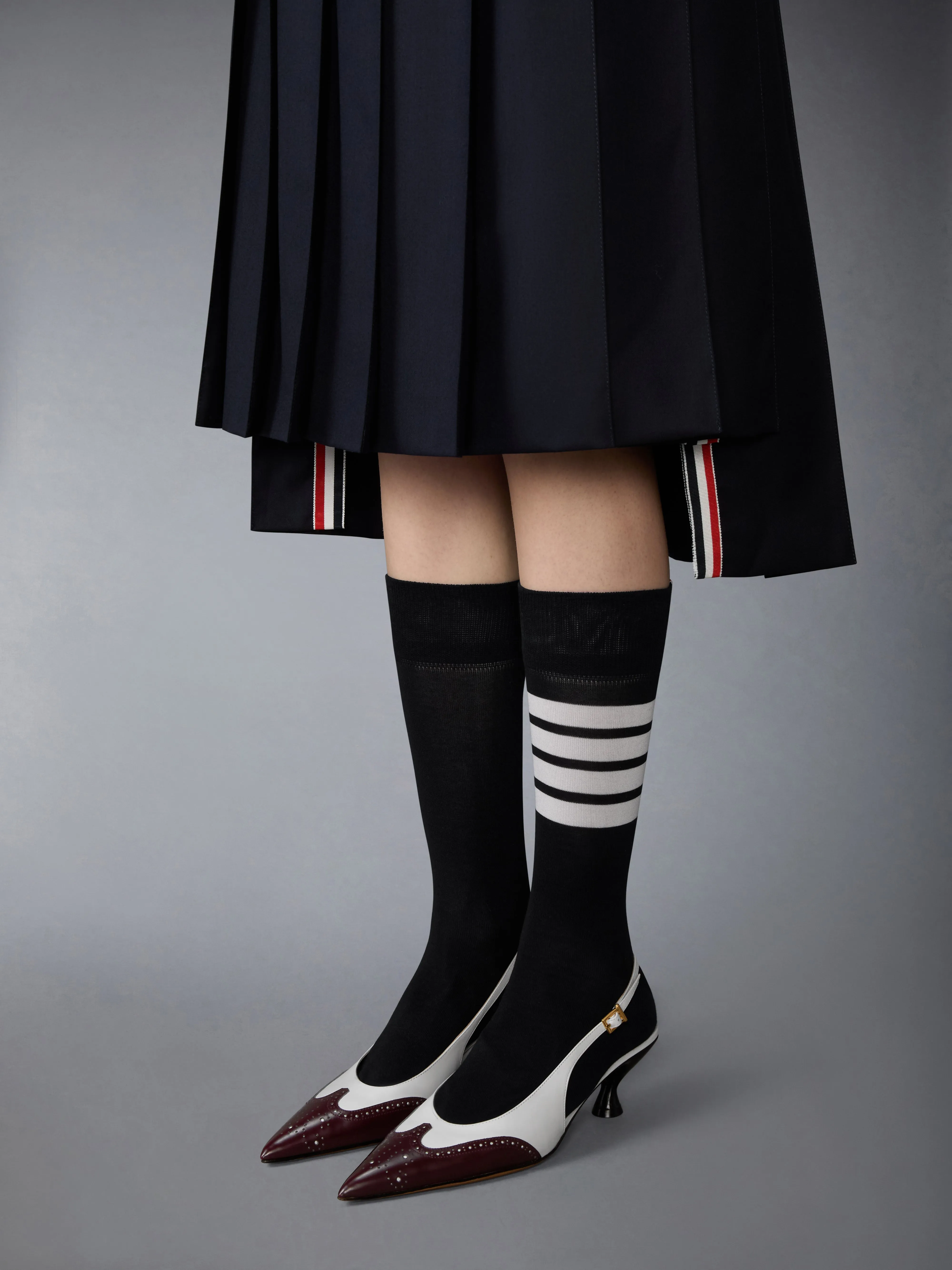 SOFT SPAZZOLATO SHINY CALF WINGTIP SLINGBACK 50MM sold by Thom Browne product image thumbnail 4