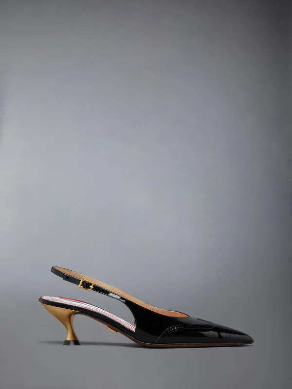 SOFT PATENT WINGTIP SLINGBACK 50MM sold by Thom Browne