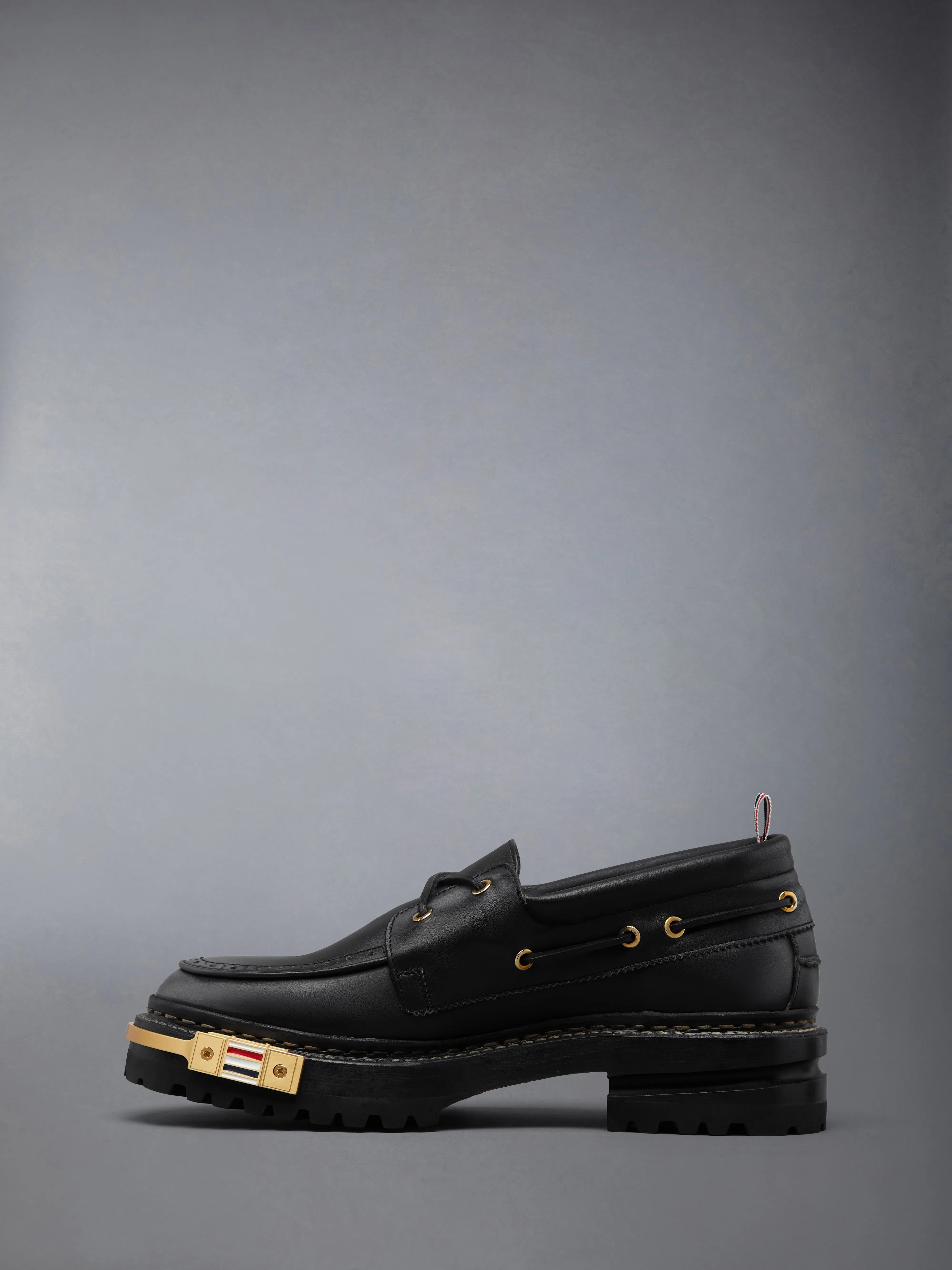 DISTRESSED CALF HIKING LEATHER SOLE BOAT SHOE sold by Thom Browne product image thumbnail 3