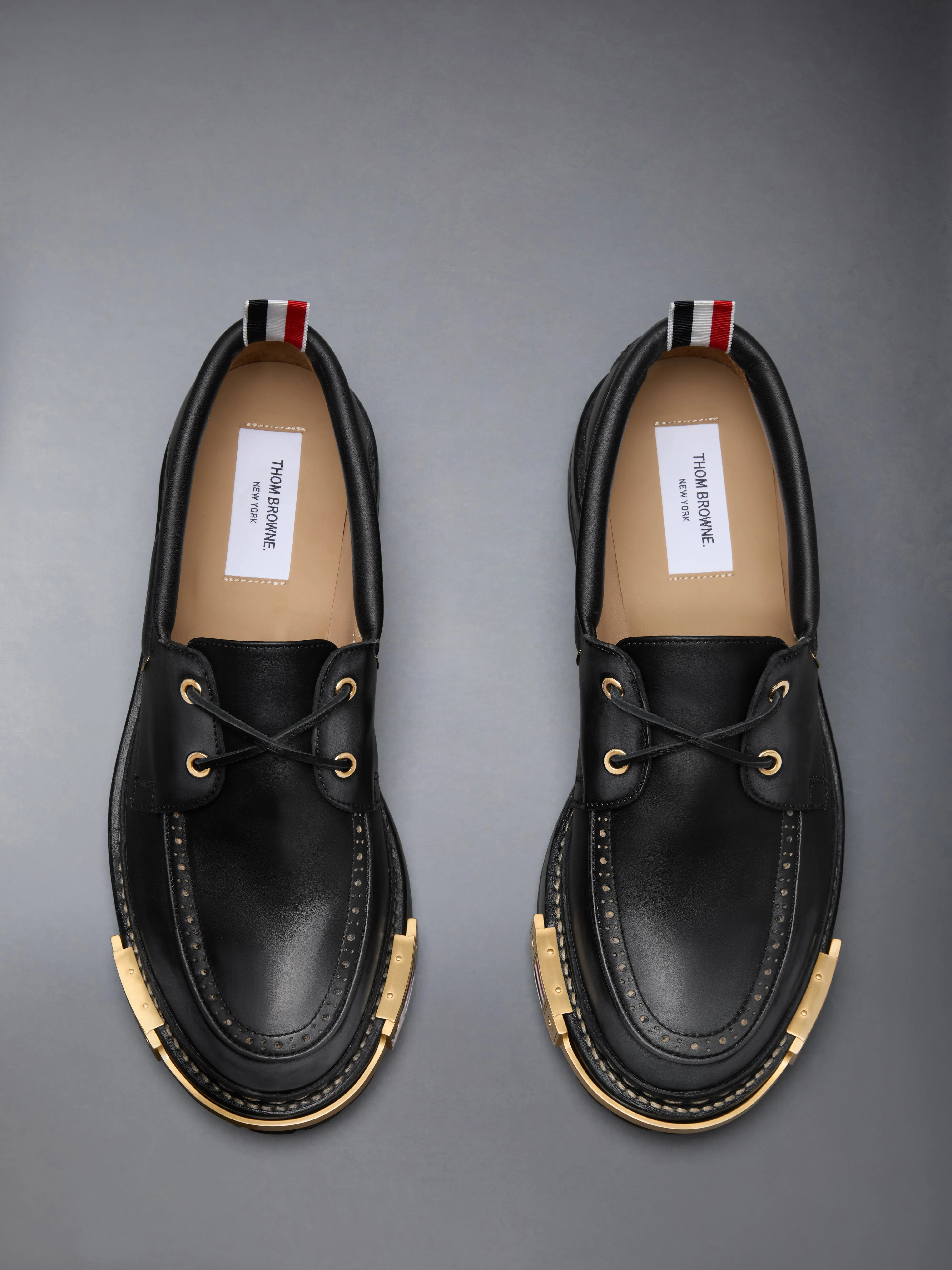 DISTRESSED CALF HIKING LEATHER SOLE BOAT SHOE sold by Thom Browne product image thumbnail 5