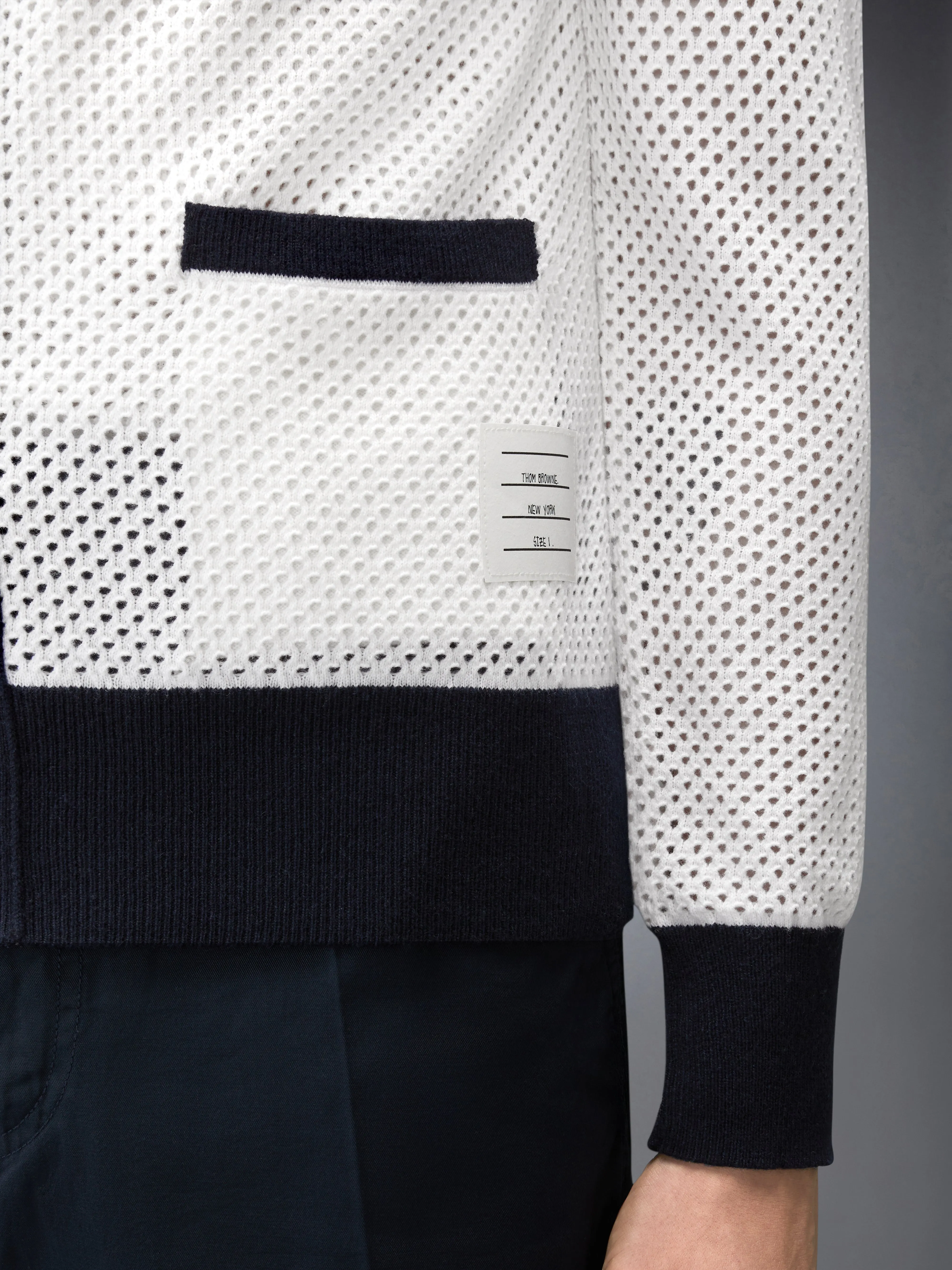 MESH CASHMERE CARDIGAN sold by Thom Browne product image thumbnail 4