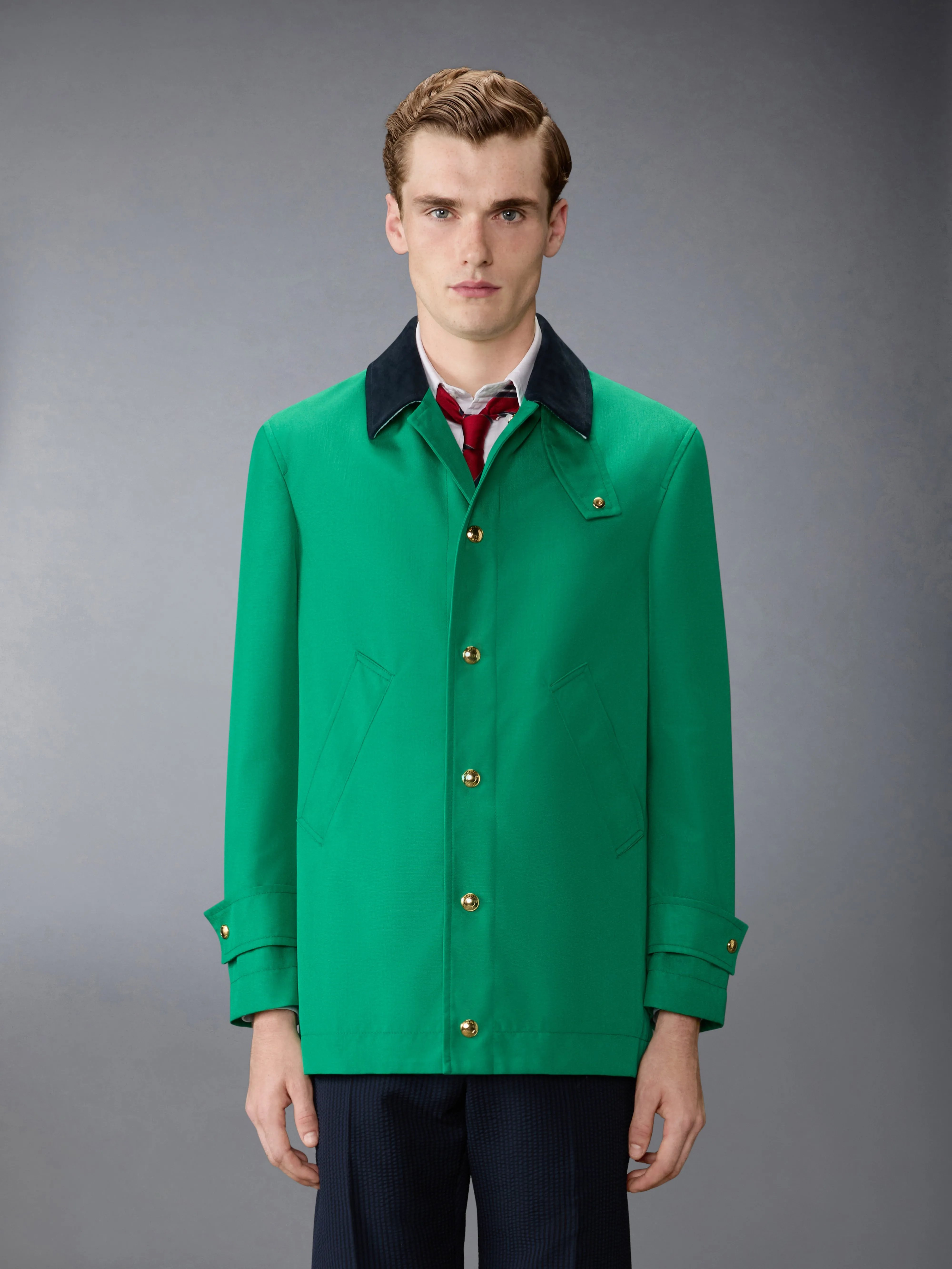 UNCONSTRUCTED CORDURA RELAXED OVERCOAT sold by Thom Browne