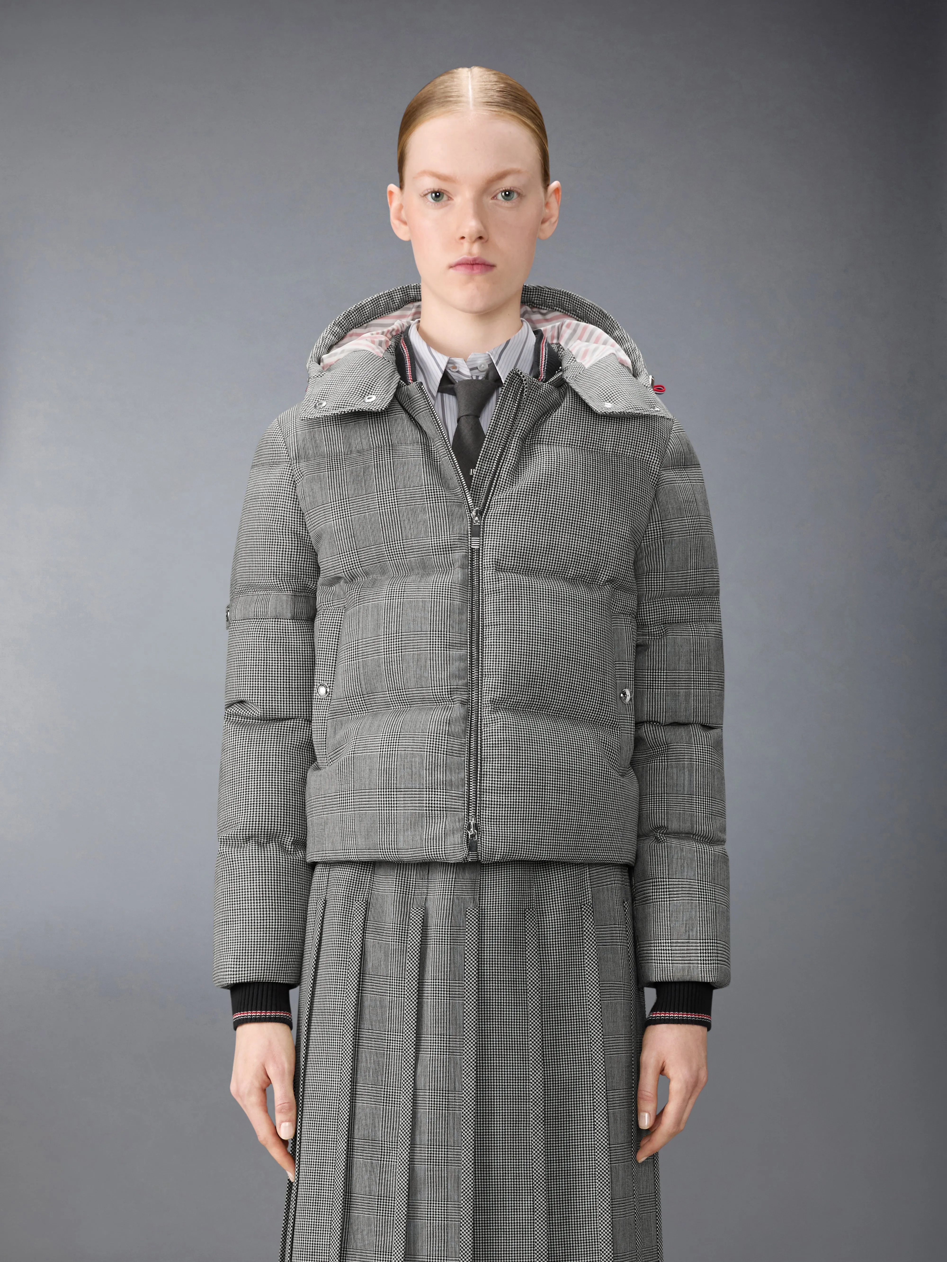 PRINCE OF WHALES FUNMIX WOOL DOWN FILLED JACKET sold by Thom Browne product image thumbnail 3