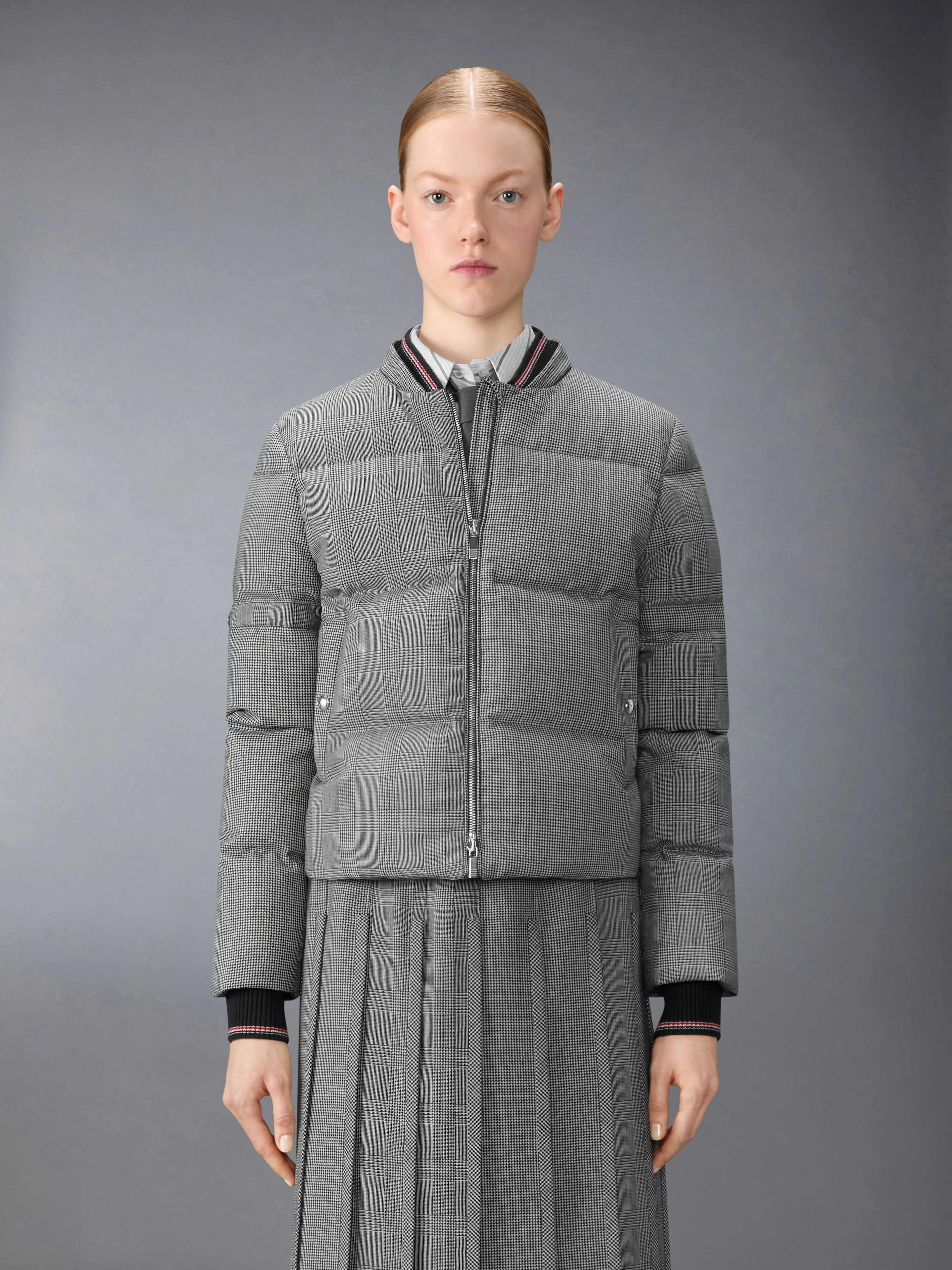 PRINCE OF WHALES FUNMIX WOOL DOWN FILLED JACKET sold by Thom Browne