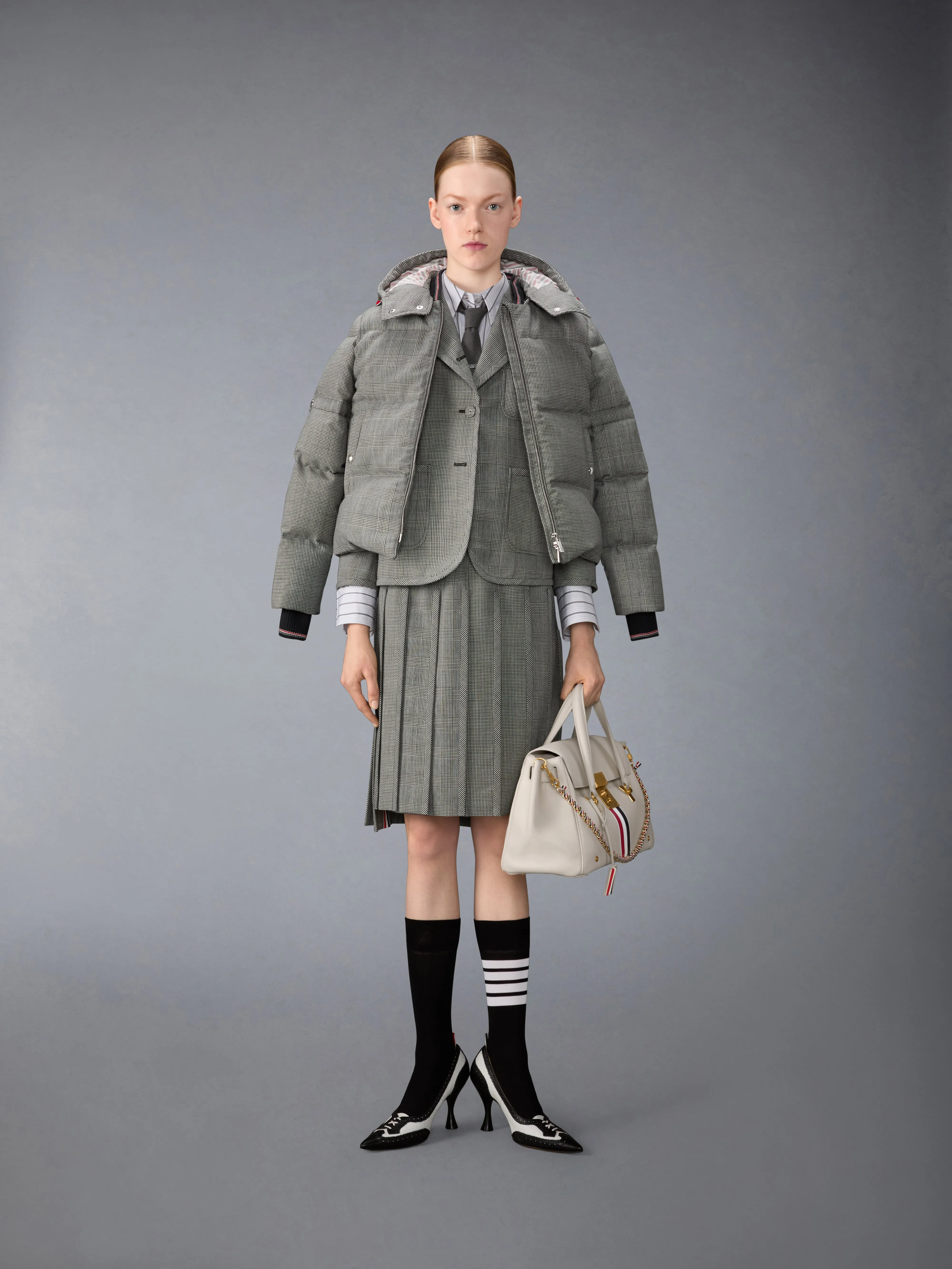 PRINCE OF WHALES FUNMIX WOOL DOWN FILLED JACKET sold by Thom Browne product image thumbnail 4
