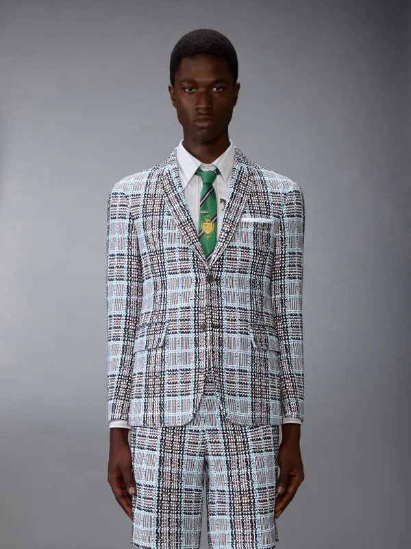 PLAID CHECK SUMMER TWEED WIDE SHOULDER SPORTCOAT sold by Thom Browne