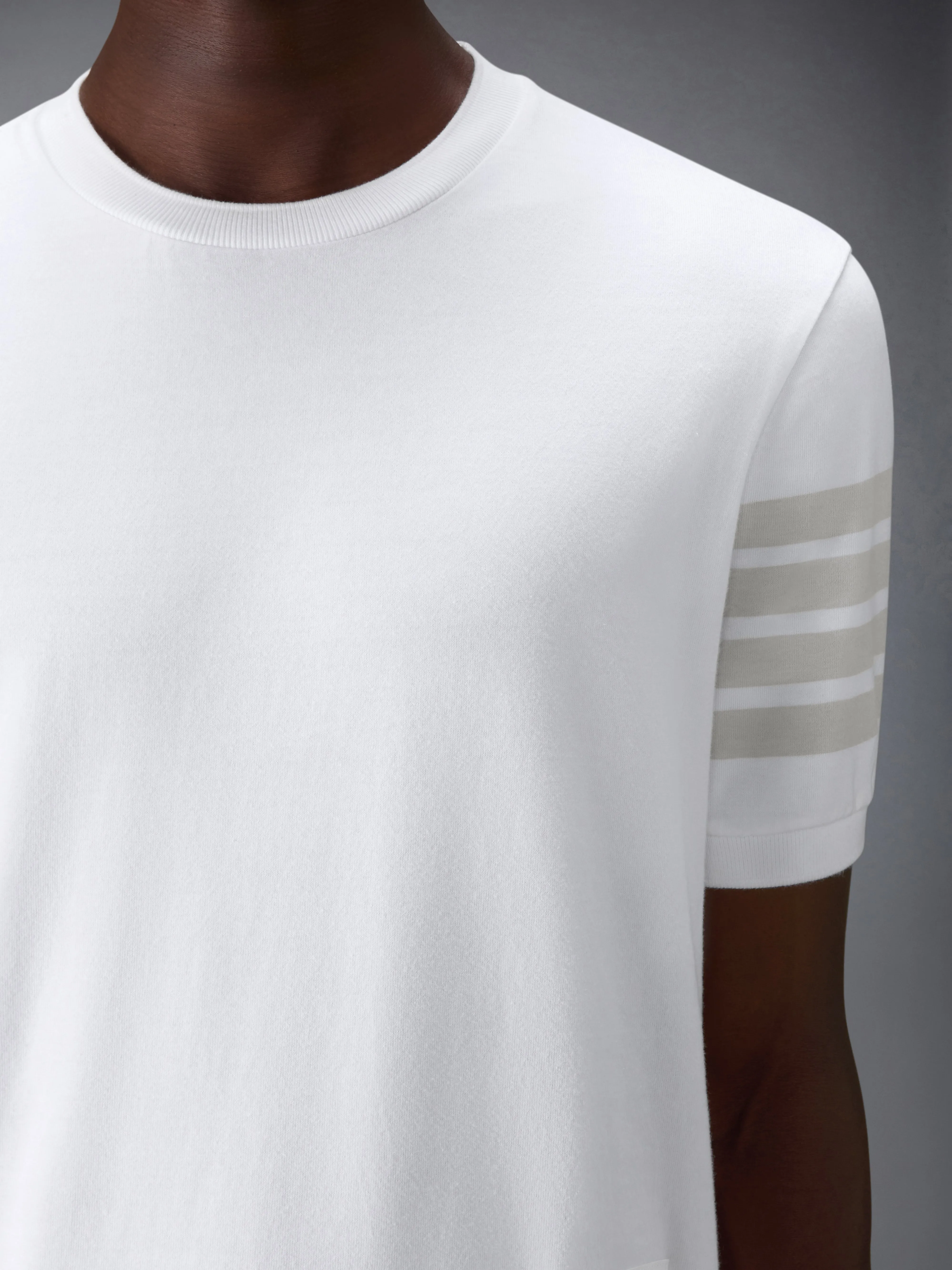 COTTON JERSEY 4-BAR TEE sold by Thom Browne product image thumbnail 5