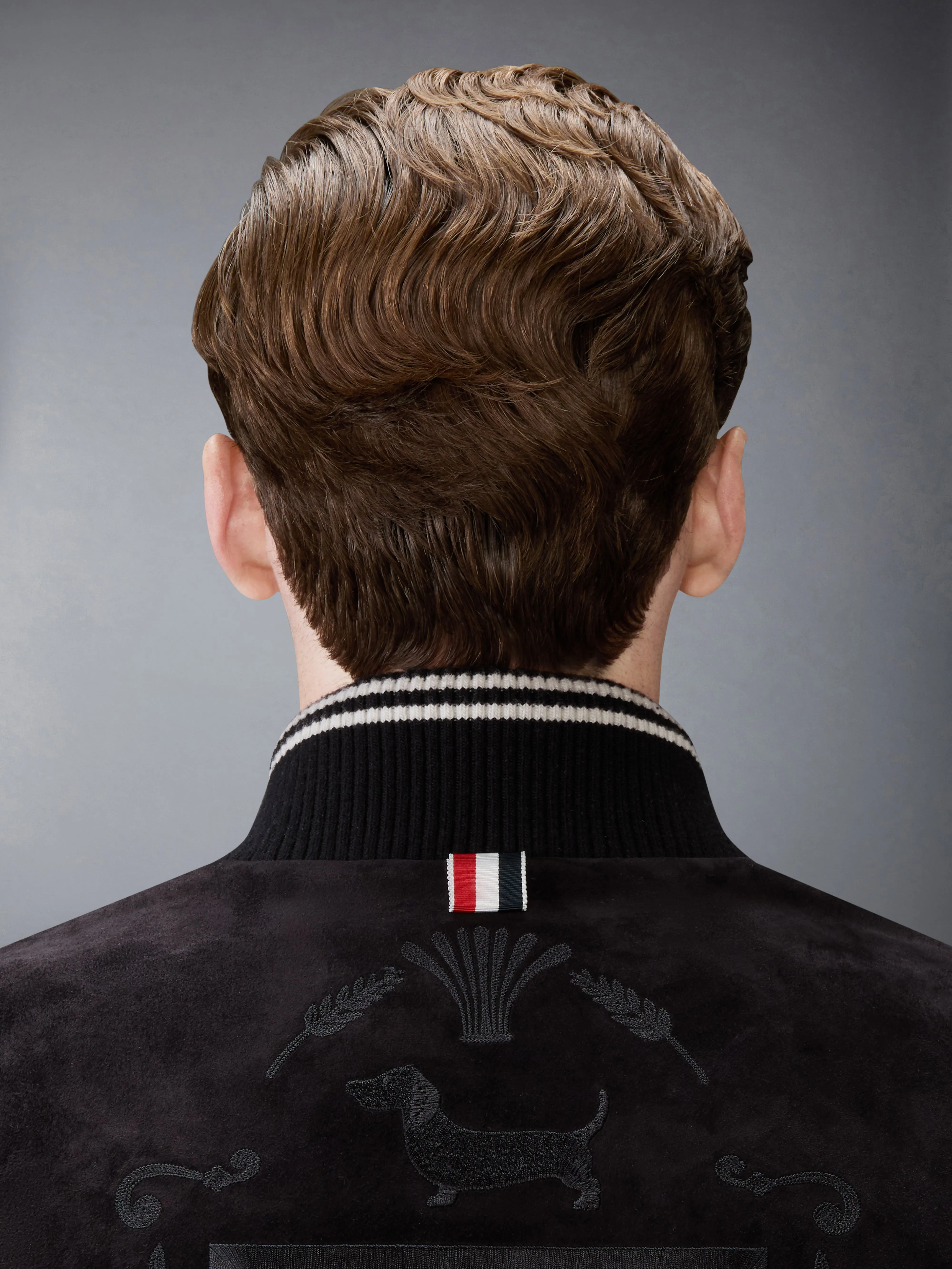 CALF SUEDE RIB KNIT BOMBER JACKET sold by Thom Browne product image thumbnail 5