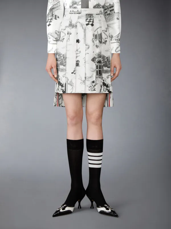 SILK TWILL HECTOR TOILE PLEATED SKIRT made by Thom Browne
