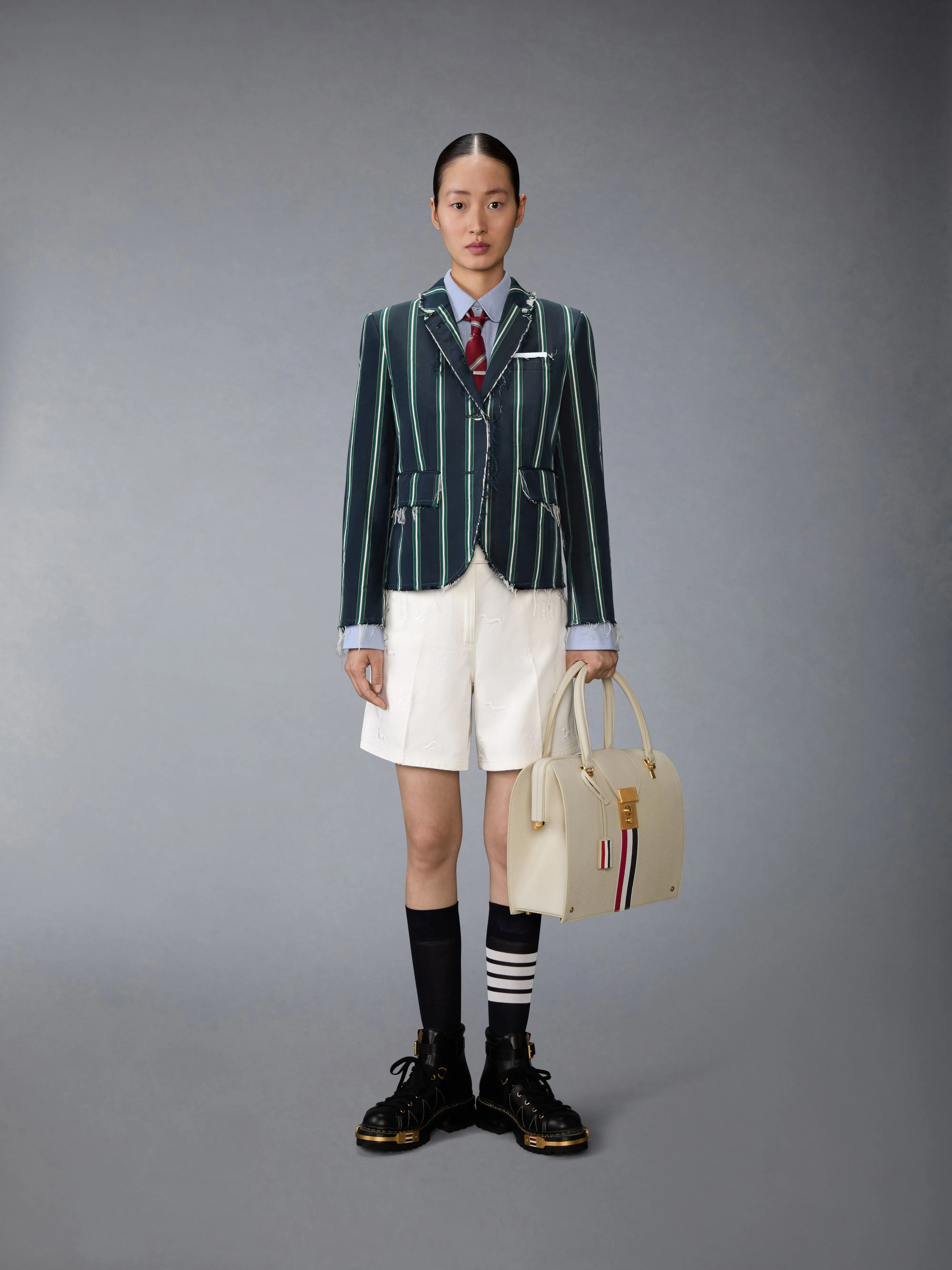RAW EDGE SCHOOL STRIPE MOGADOR SPORTCOAT sold by Thom Browne product image thumbnail 3