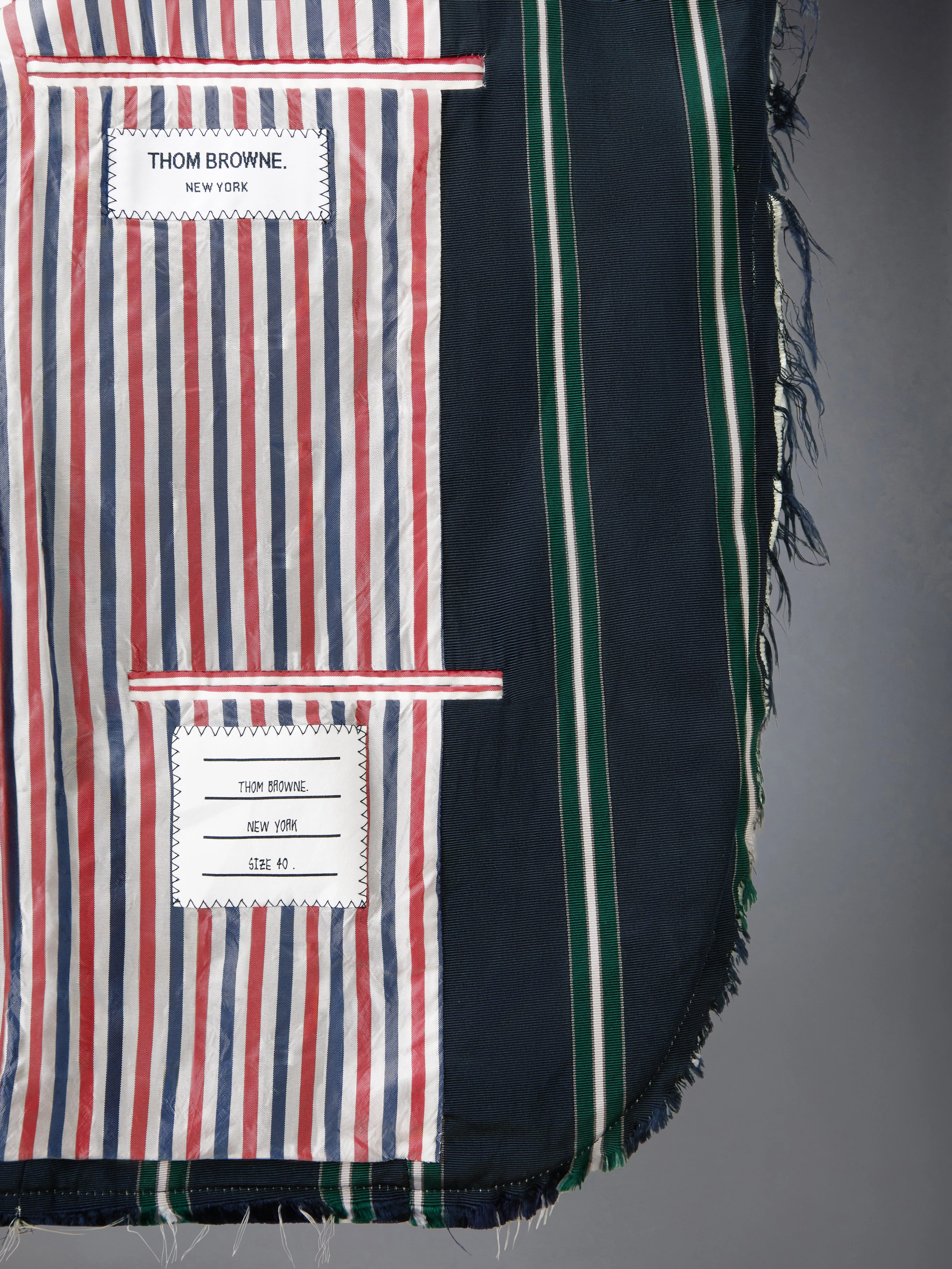 RAW EDGE SCHOOL STRIPE MOGADOR SPORTCOAT sold by Thom Browne product image thumbnail 4