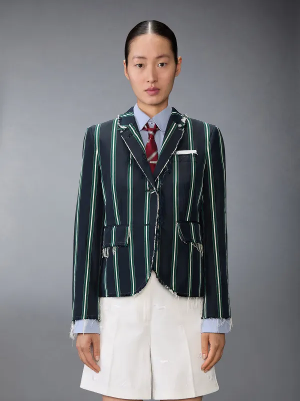 RAW EDGE SCHOOL STRIPE MOGADOR SPORTCOAT made by Thom Browne