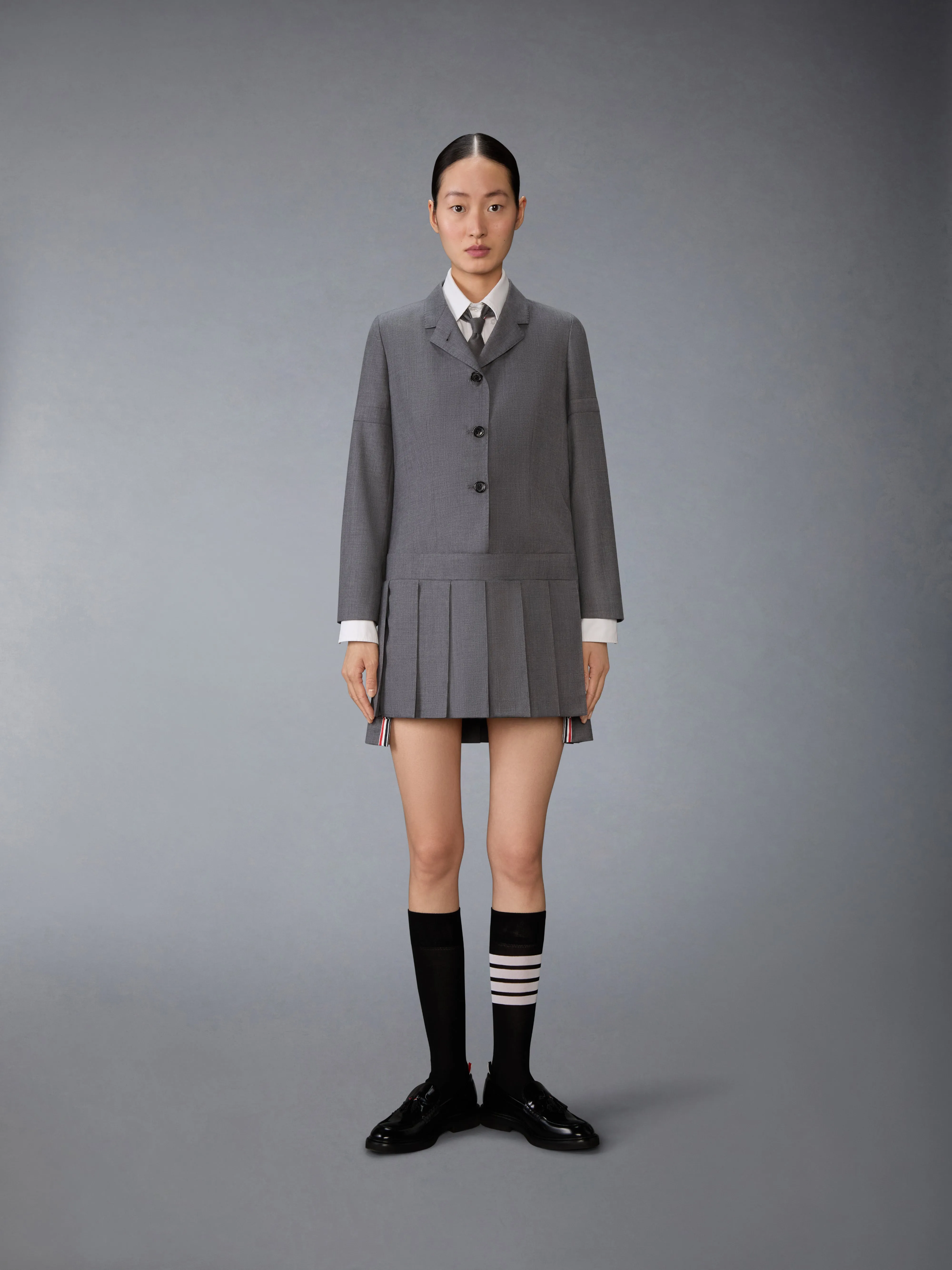 SUPER 120'S TWILL SPORTCOAT PLEATED MINI DRESS sold by Thom Browne product image thumbnail 2