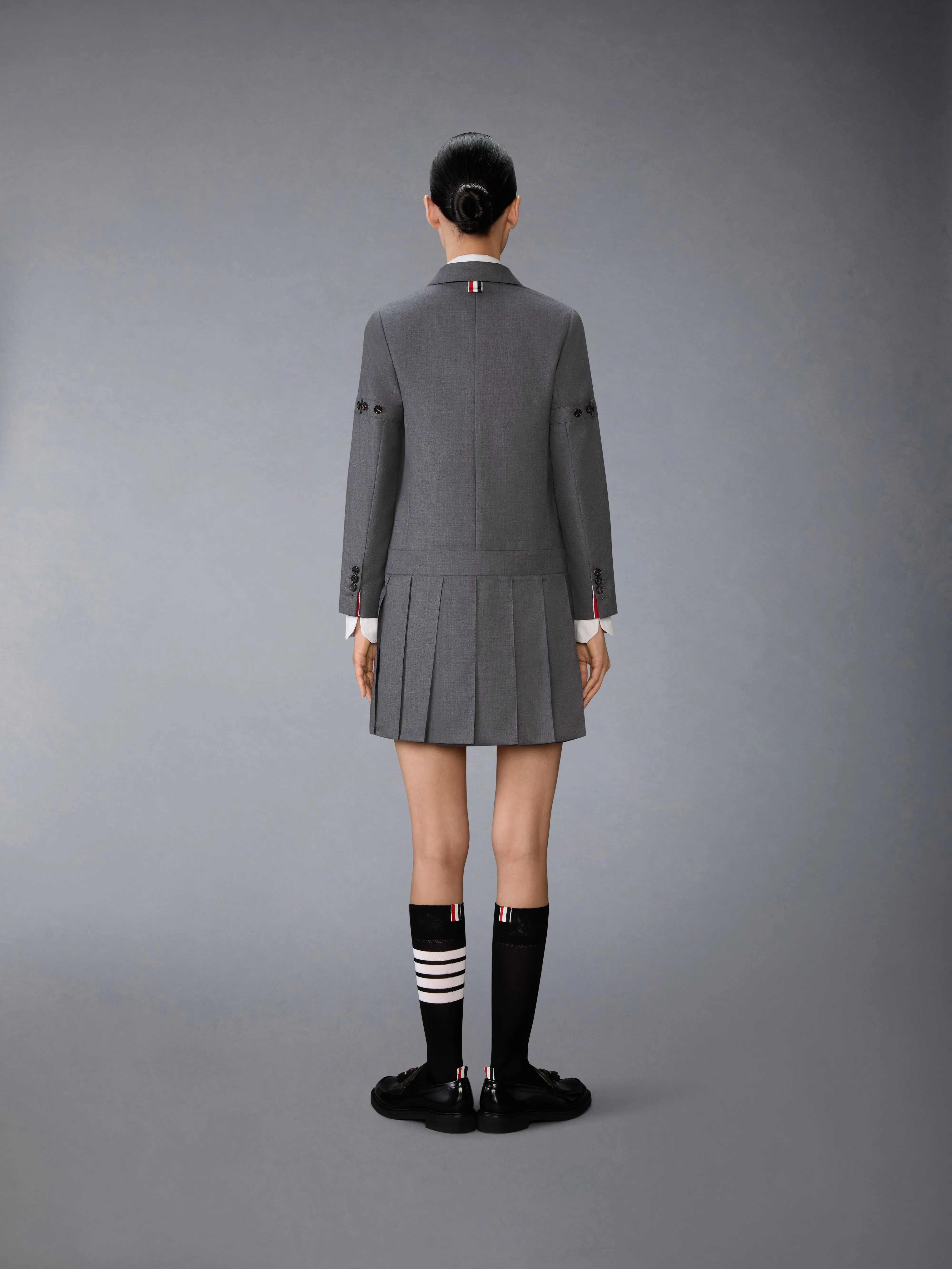 SUPER 120'S TWILL SPORTCOAT PLEATED MINI DRESS sold by Thom Browne product image thumbnail 4