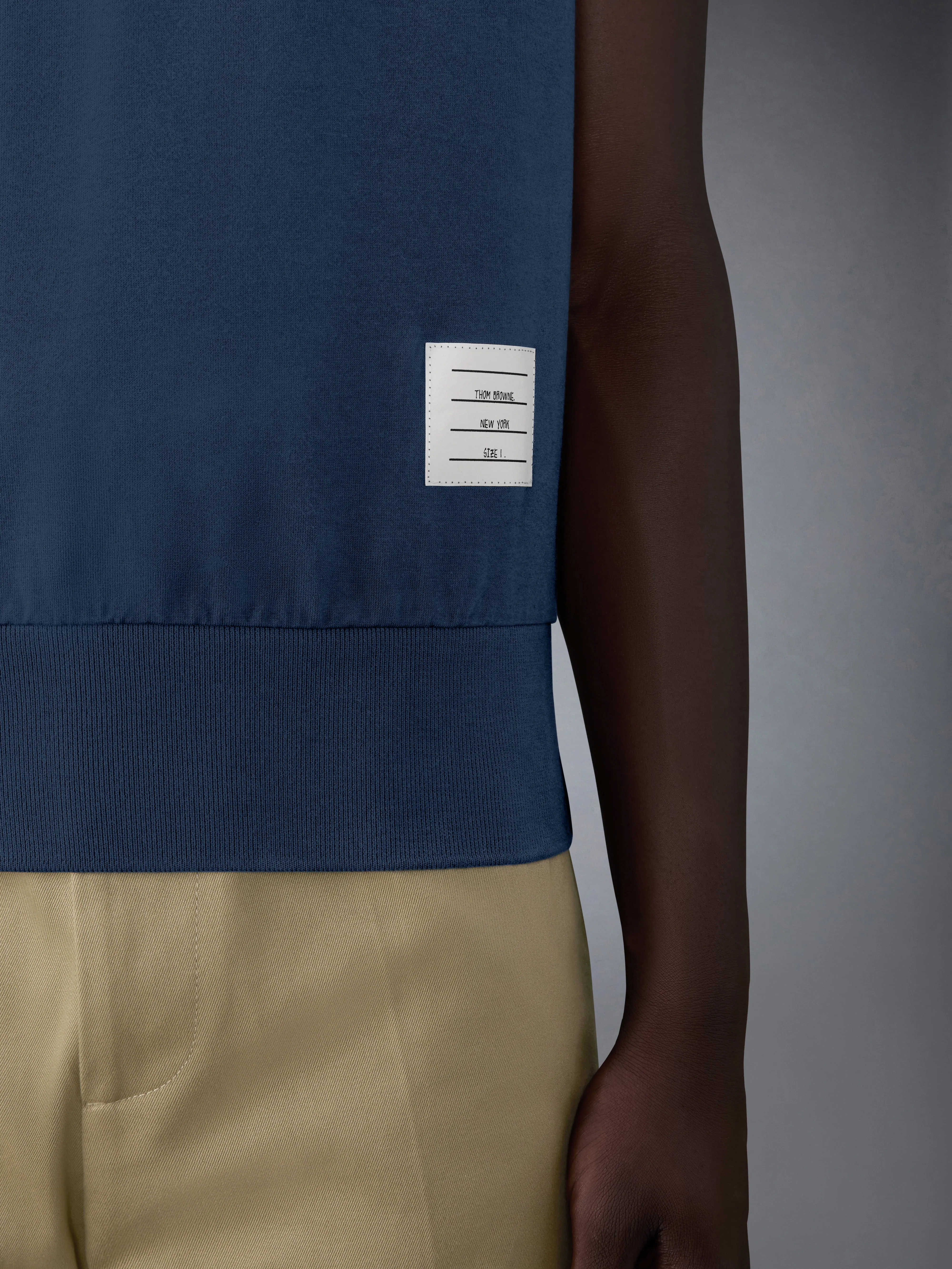 GARMENT OVERDYED JERSEY 4-BAR POLO sold by Thom Browne product image thumbnail 4