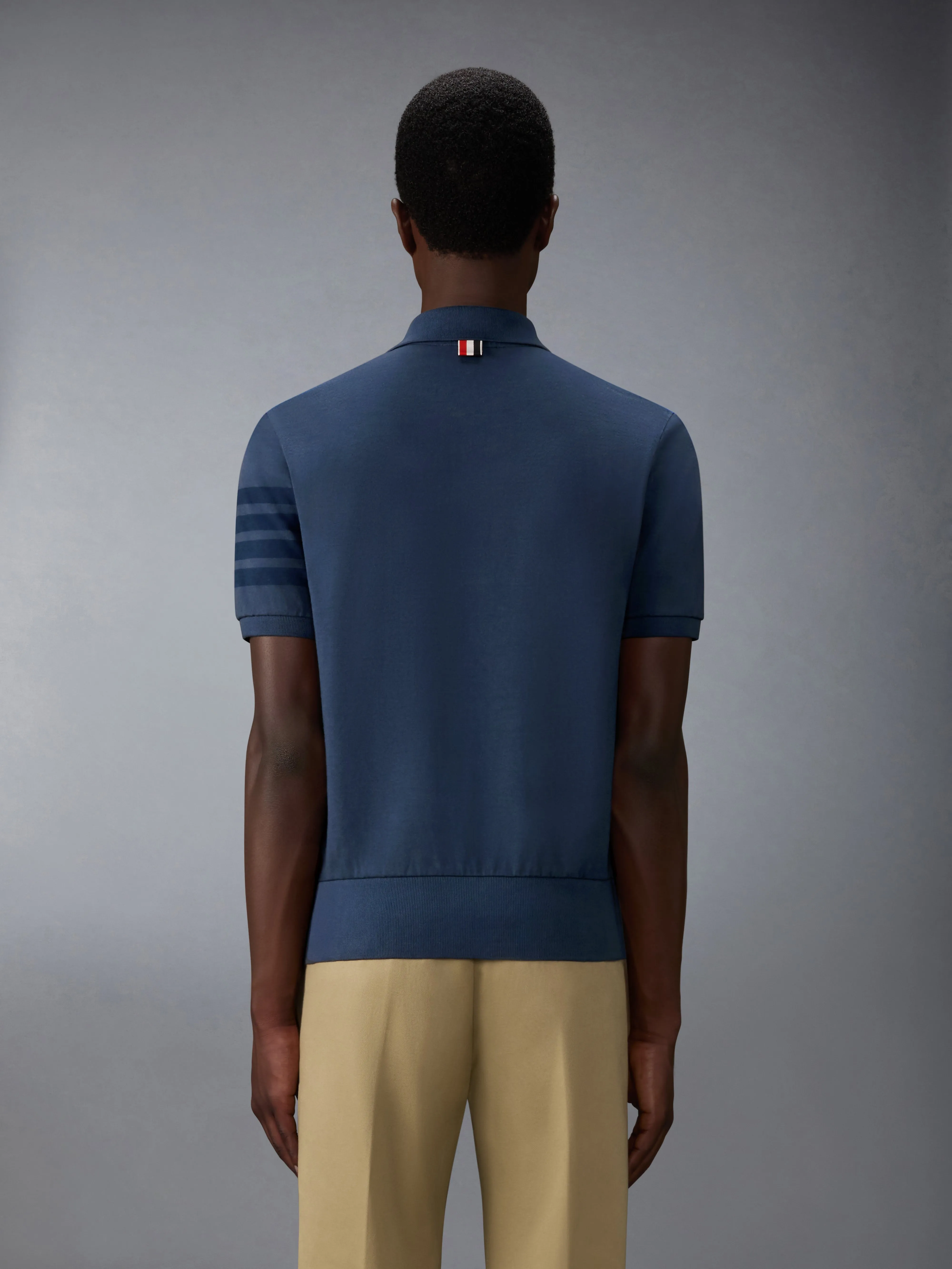 GARMENT OVERDYED JERSEY 4-BAR POLO sold by Thom Browne product image thumbnail 2