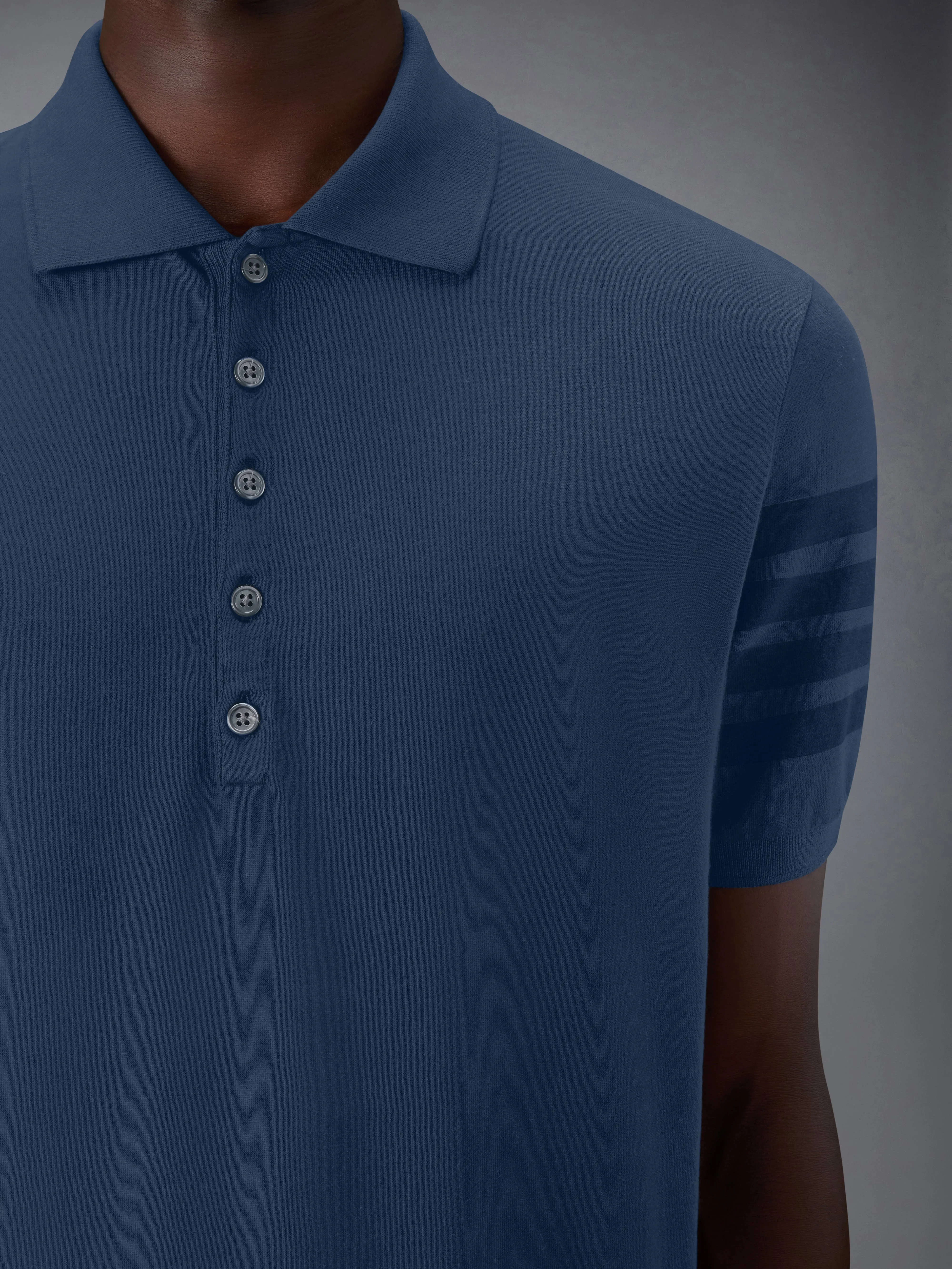 GARMENT OVERDYED JERSEY 4-BAR POLO sold by Thom Browne product image thumbnail 5